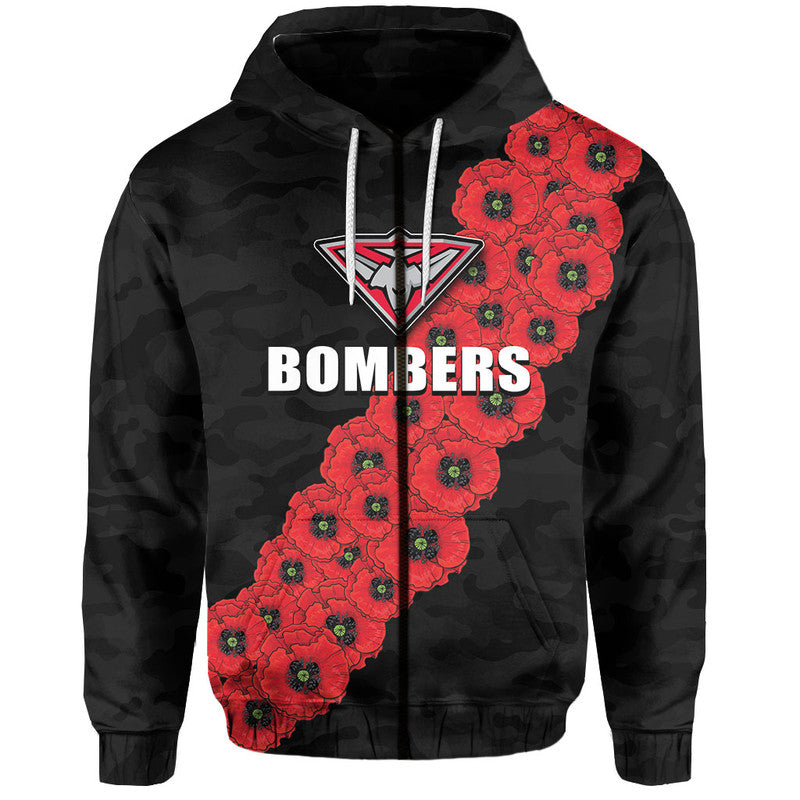 custom-personalised-afl-bombers-hoodie-anzac-day-poppy-flowers-jersey