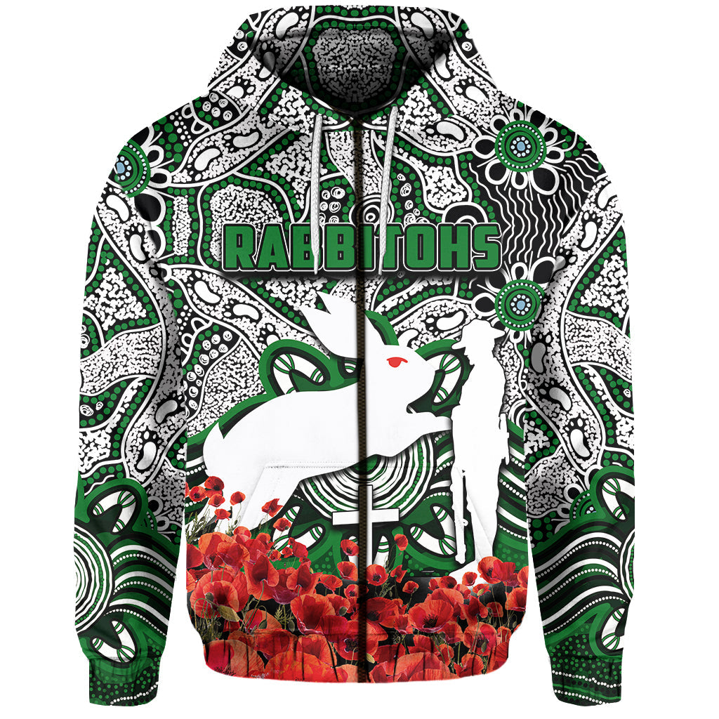 rabbitohs-zip-hoodie-anzac-day-poppy-flowers-with-aboriginal