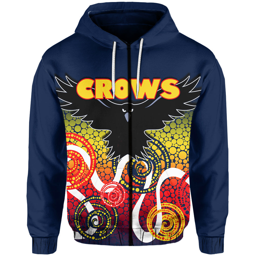 custom-personalised-adelaide-crows-zip-hoodie-indigenous-blue-color