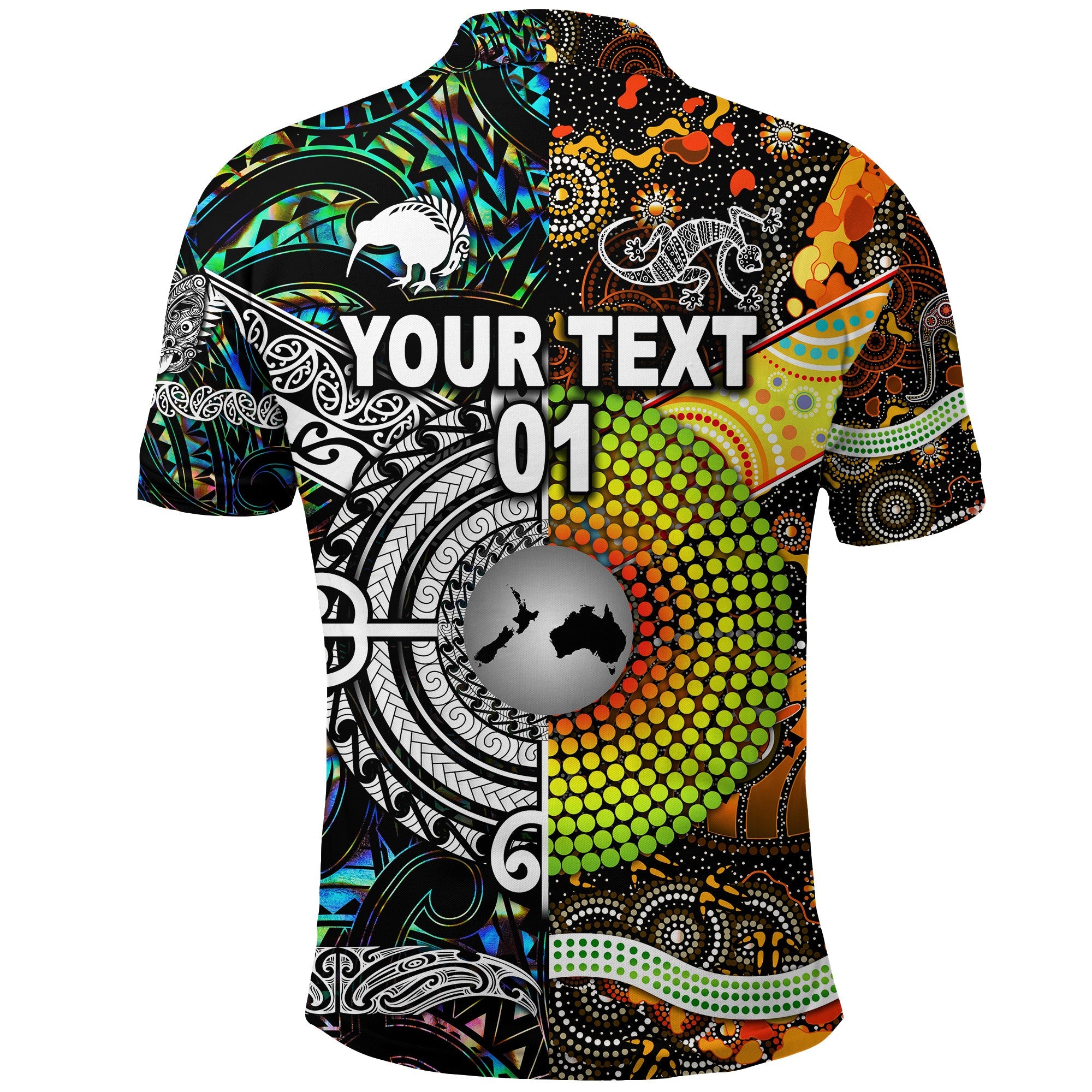 custom-personalised-new-zealand-maori-aotearoa-and-australia-aboriginal-polo-shirt-together-paua-shell-custom-text-and-number