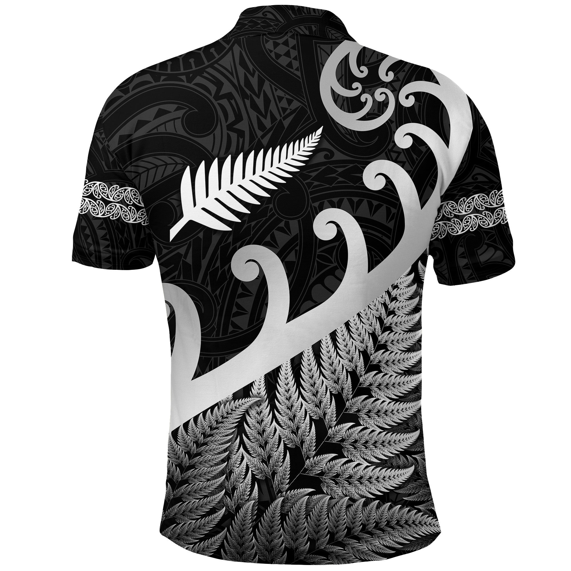 new-zealand-rugby-maori-polo-shirt-silver-fern-koru-vibes-black