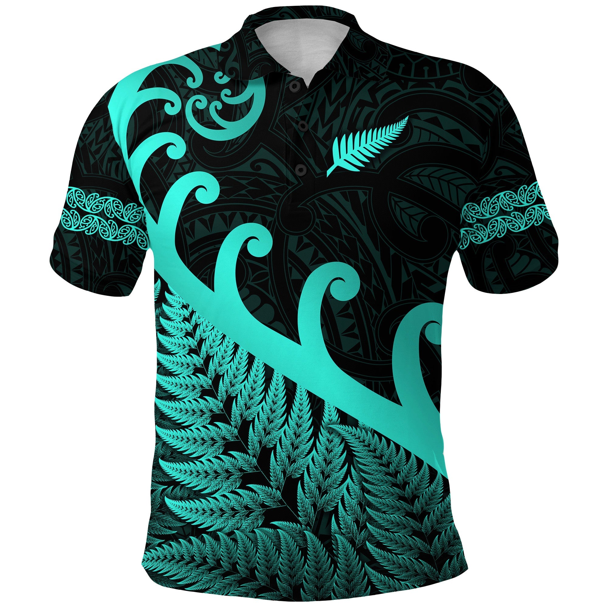 new-zealand-rugby-maori-polo-shirt-silver-fern-koru-vibes-turquoise