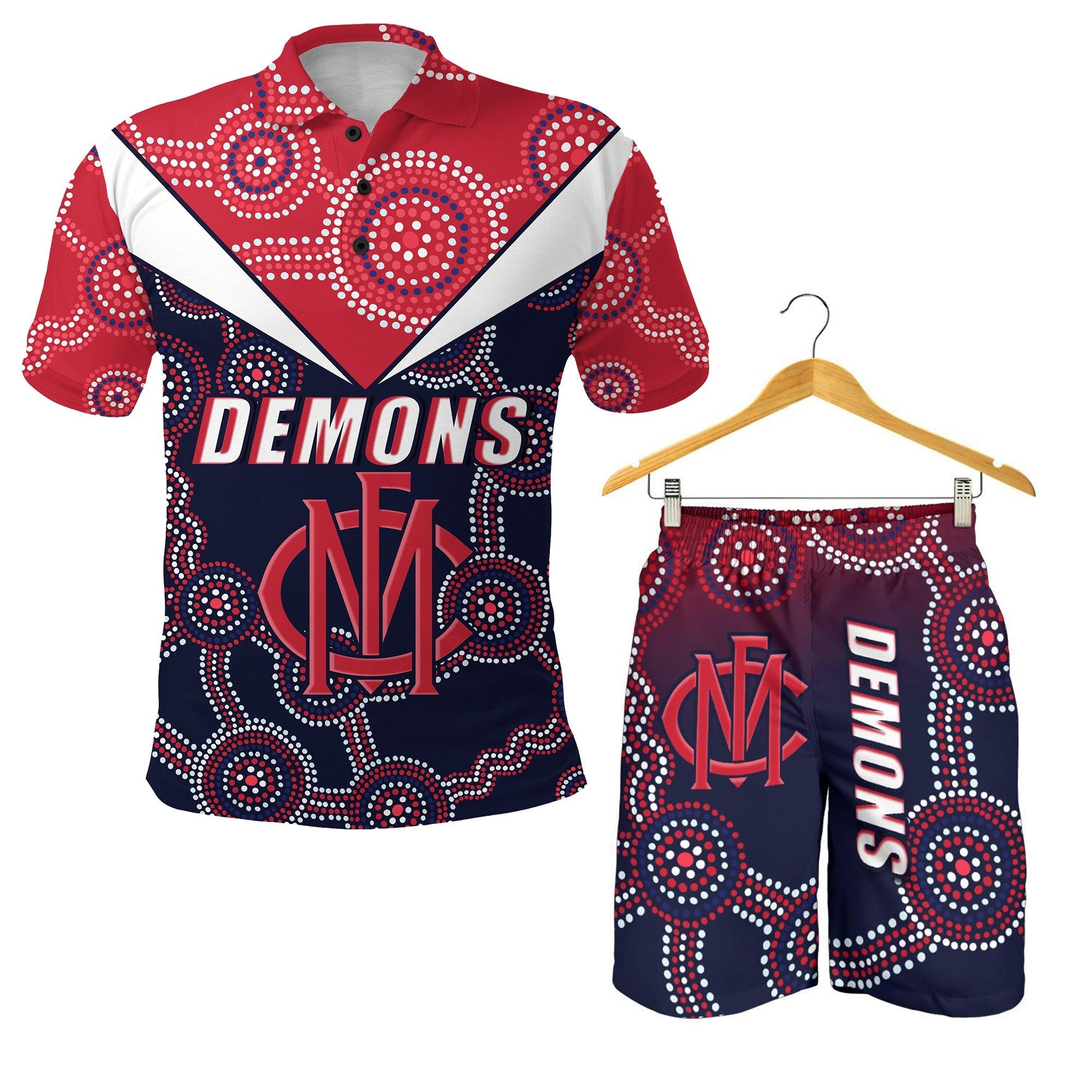 combo-polo-shirt-and-men-short-demons-indigenous-melbourne-fancy