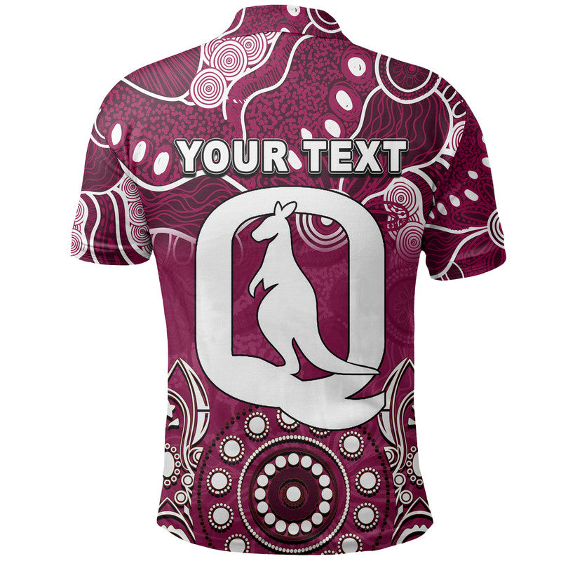 (Custom Personalised) Queensland Maroons Polo Shirt Aboriginal  LT6