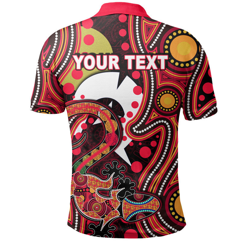 custom-personalised-naidoc-aboriginal-lizard-polo-shirt-red-style