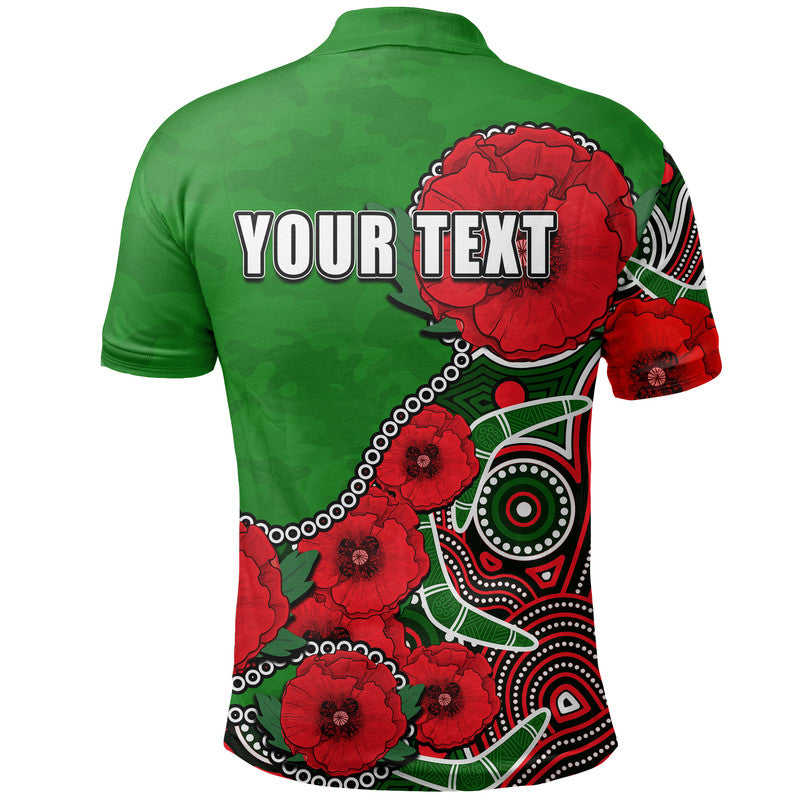 custom-personalised-anzac-day-nrl-rabbitohs-army-mix-aboriginal-polo-shirt-no1