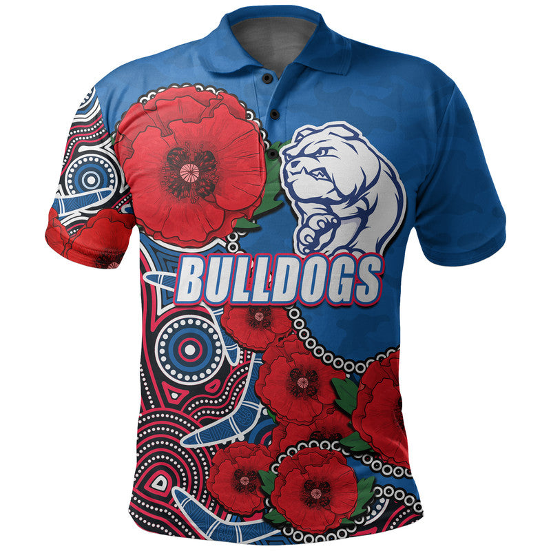 custom-personalised-anzac-day-afl-bulldogs-army-mix-aboriginal-polo-shirt