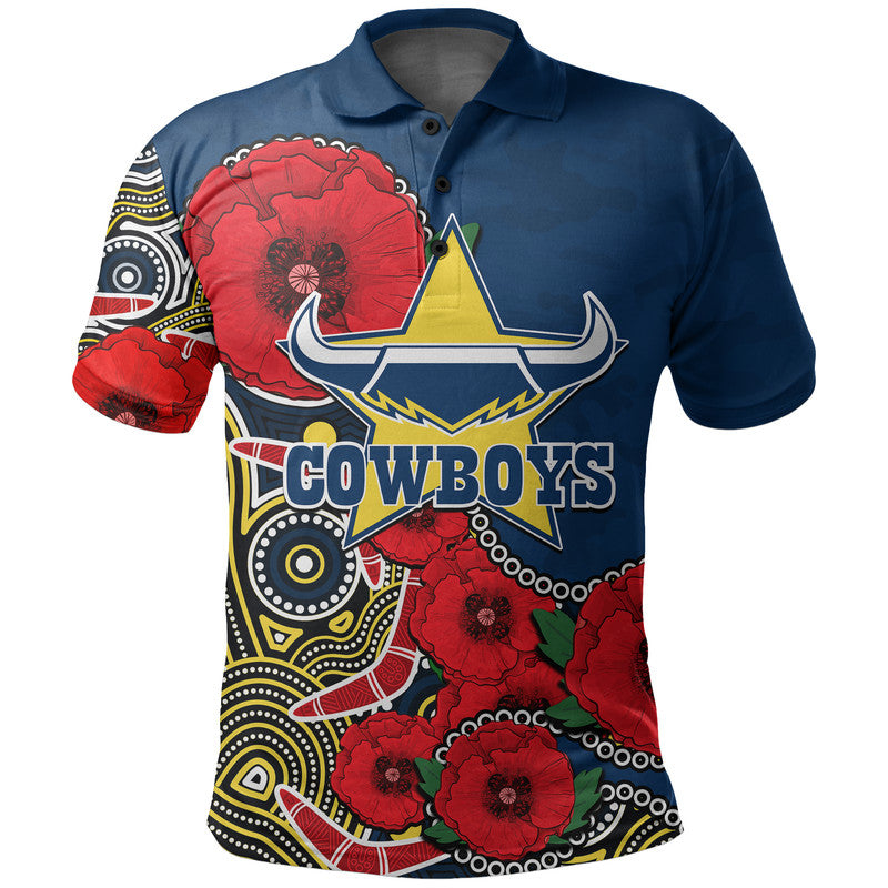 custom-personalised-anzac-day-nrl-cowboys-army-mix-aboriginal-polo-shirt