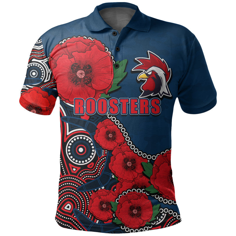 custom-personalised-anzac-day-nrl-roosters-army-mix-aboriginal-polo-shirt