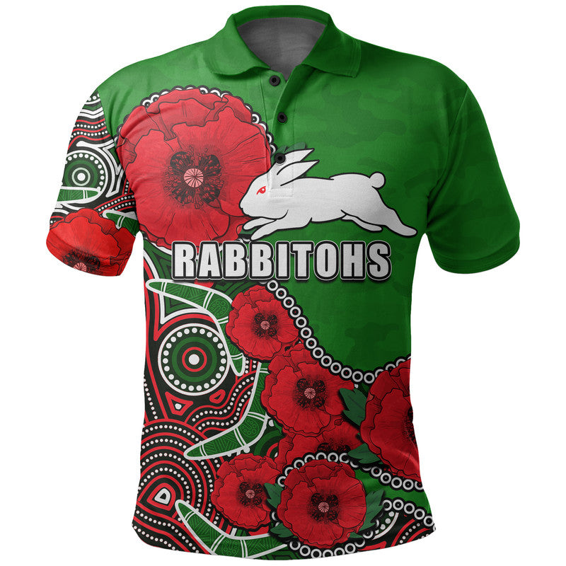 custom-personalised-anzac-day-nrl-rabbitohs-army-mix-aboriginal-polo-shirt-no1