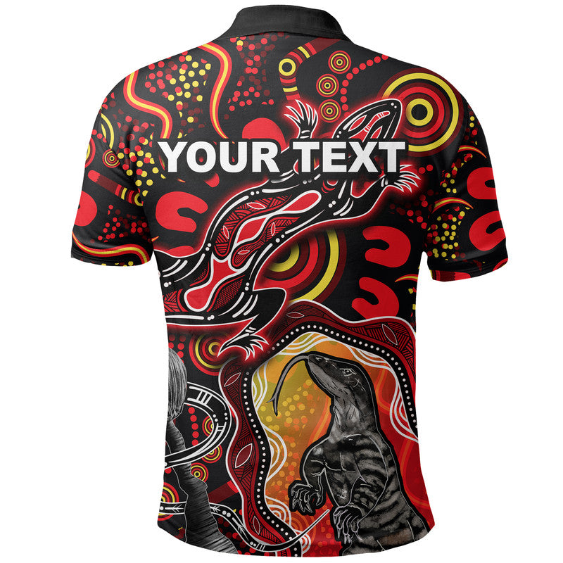 custom-personalised-aboriginal-lizard-polo-shirt-red-color