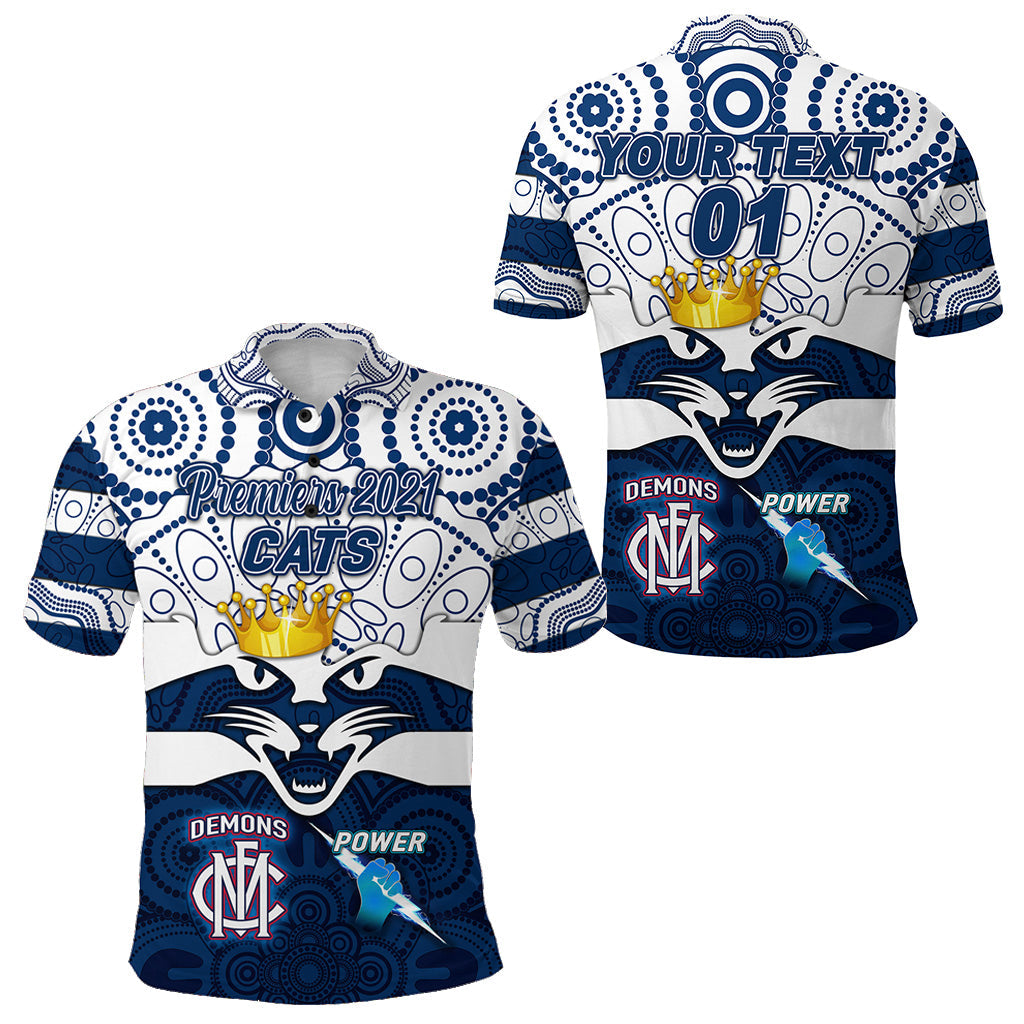 custom-personalised-geelong-cats-indigenous-polo-shirt-football-2021-premiers-the-king-custom-text-and-number