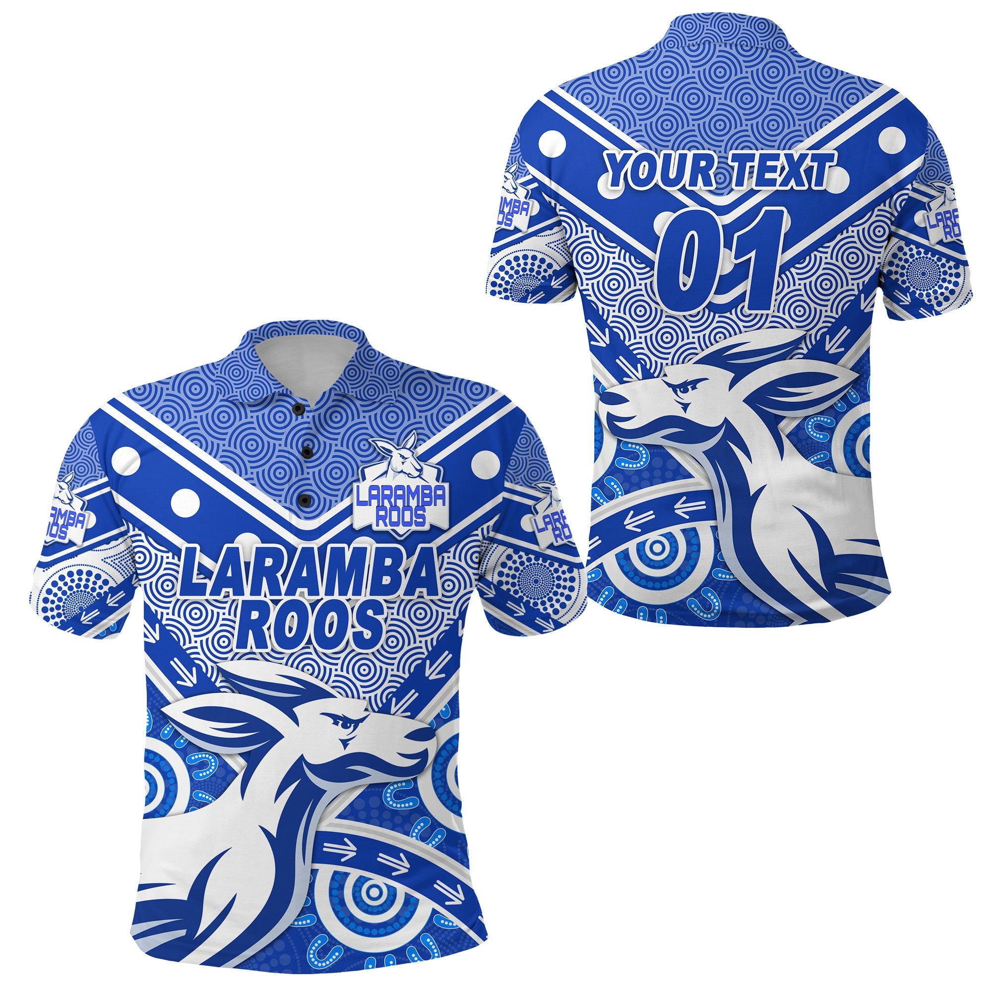 custom-personalised-laramba-roos-football-club-polo-shirt-kangaroos-indigenous-style-custom-text-and-number