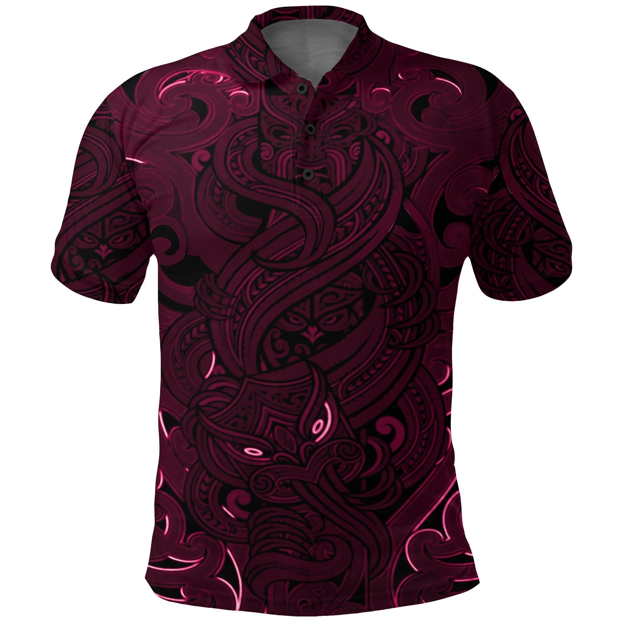 new-zealand-polo-shirt-maori-gods-golf-shirt-tumatauenga-god-of-war-pink