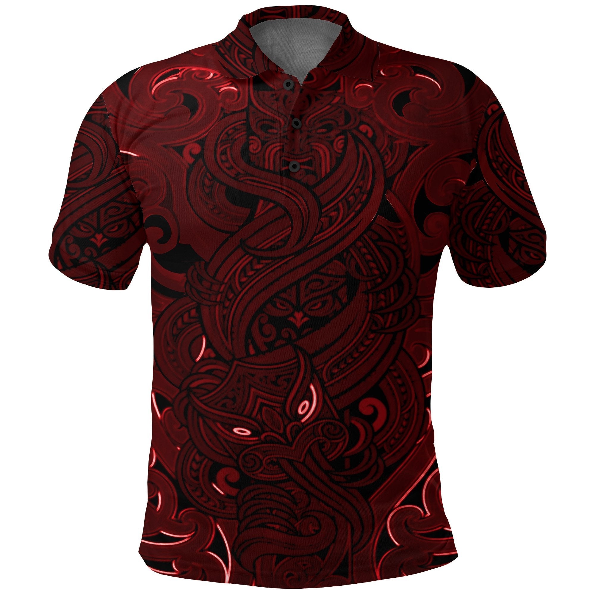 new-zealand-polo-shirt-maori-gods-golf-shirt-tumatauenga-god-of-war-red