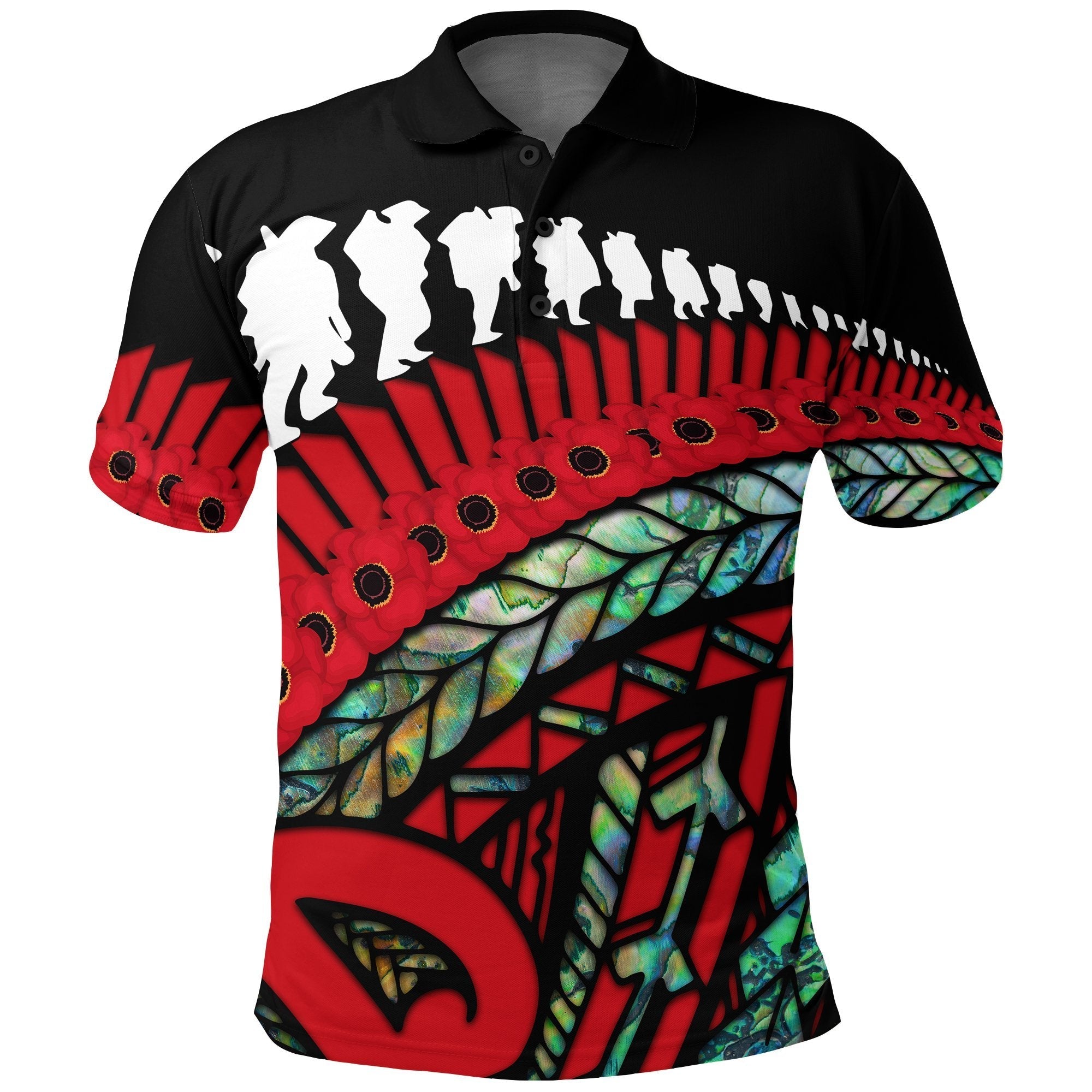 anzac-new-zealand-polo-shirt-poppies-lest-we-forget-maori-golf-shirt-soldiers-paua