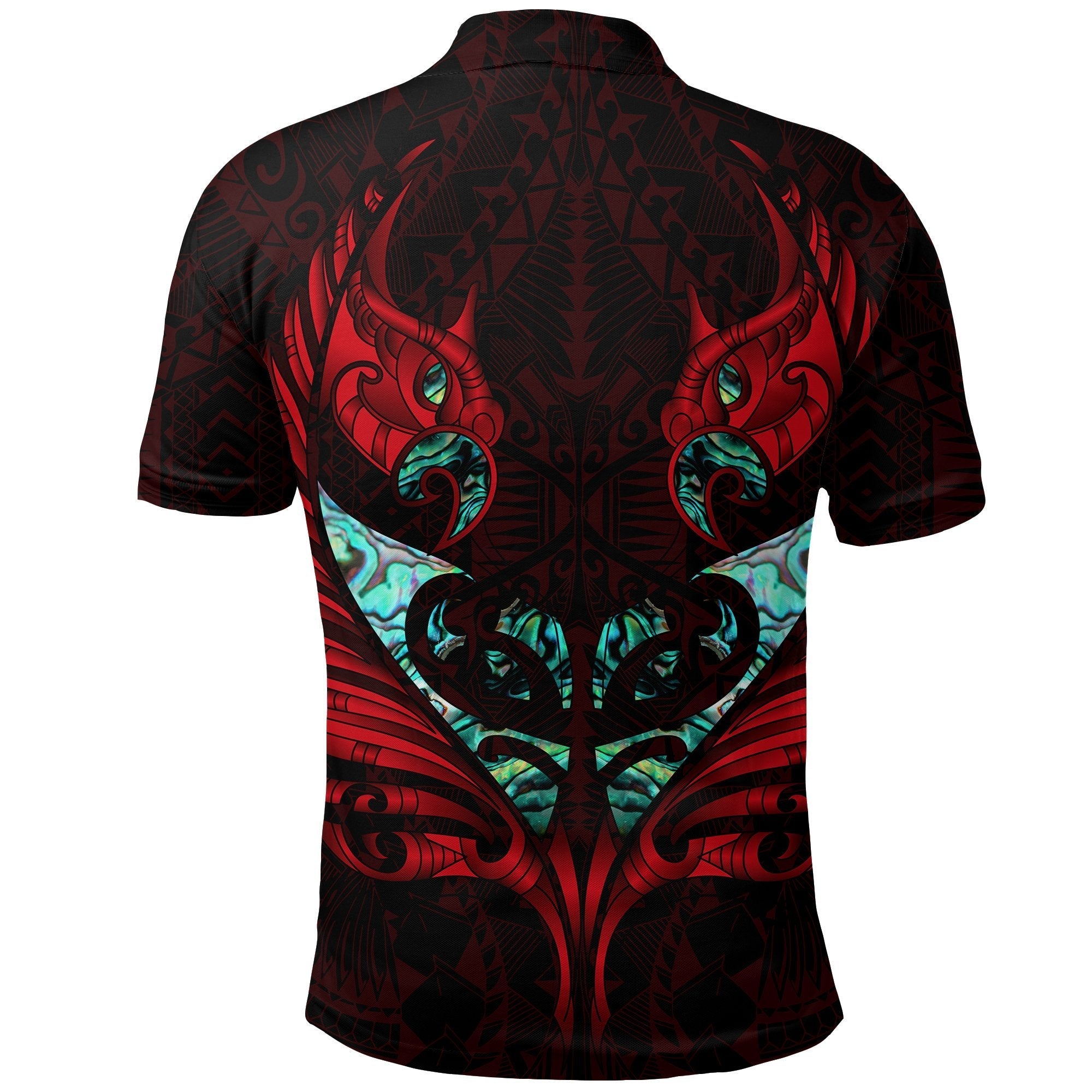 new-zealand-polo-shirt-manaia-paua-fern-wing-red