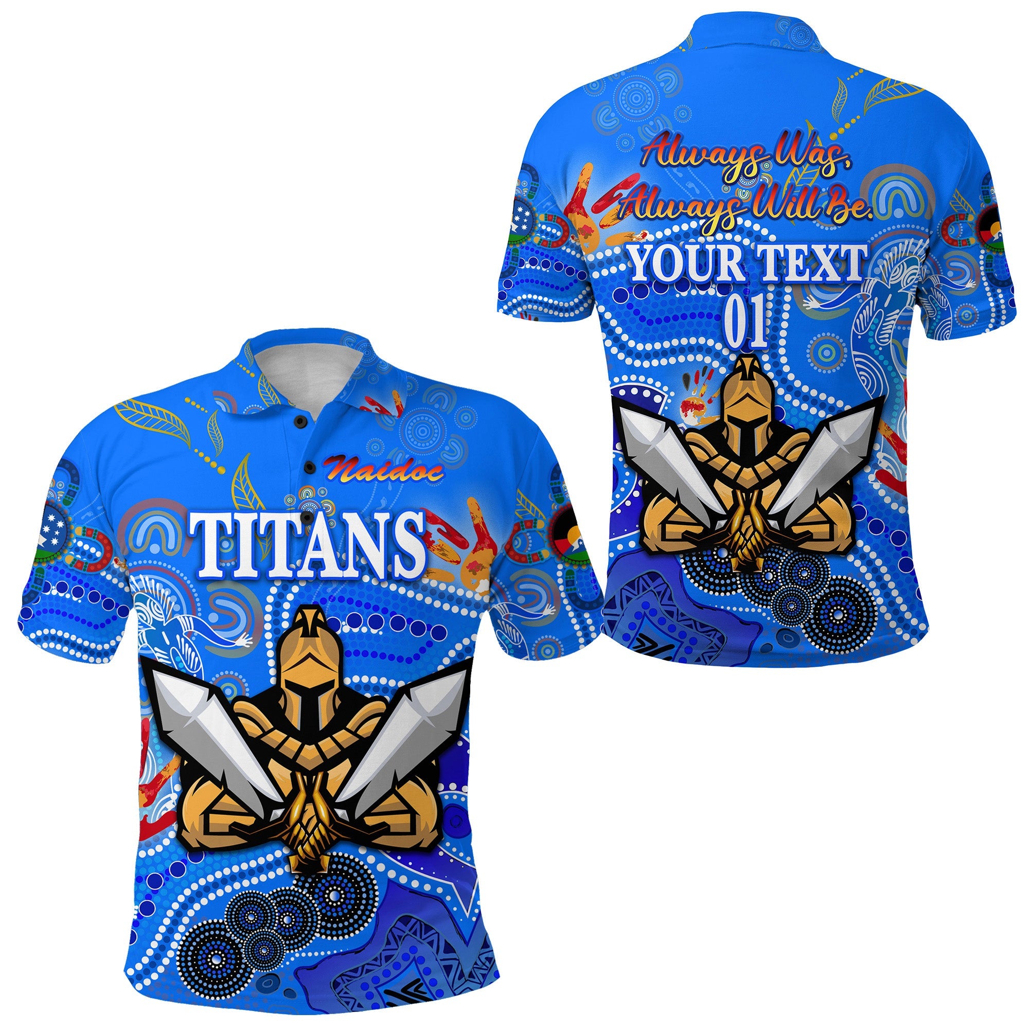 custom-personalised-gold-coast-titans-polo-shirt-2021-naidoc-custom-text-and-number