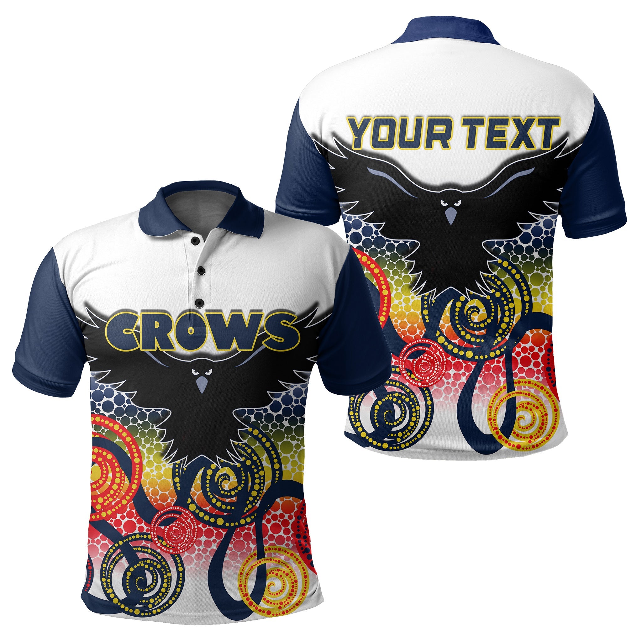 custom-personalised-adelaide-crows-polo-shirt-indigenous-white-color