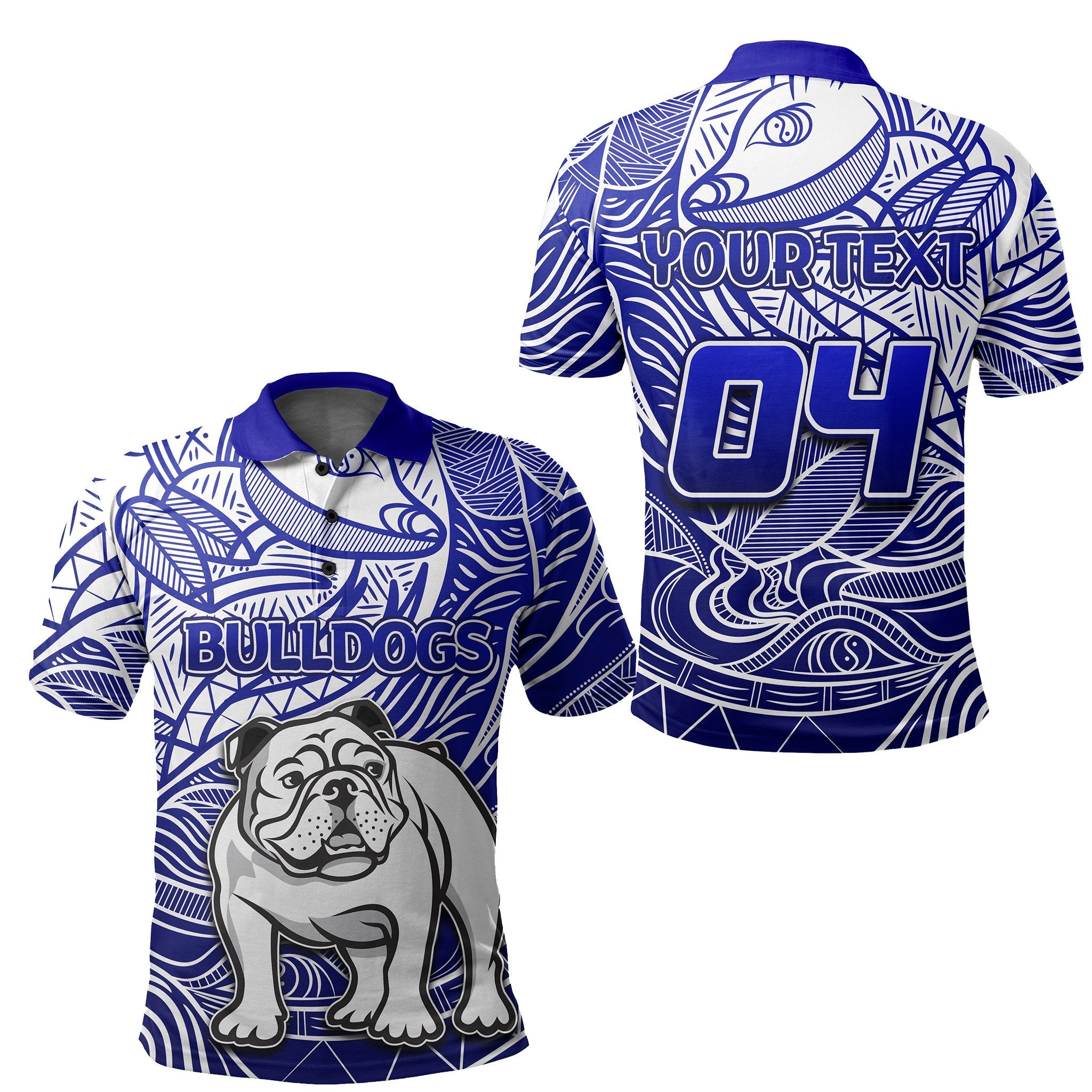 custom-personalised-and-numberbulldogs-polo-shirt-tribal-style