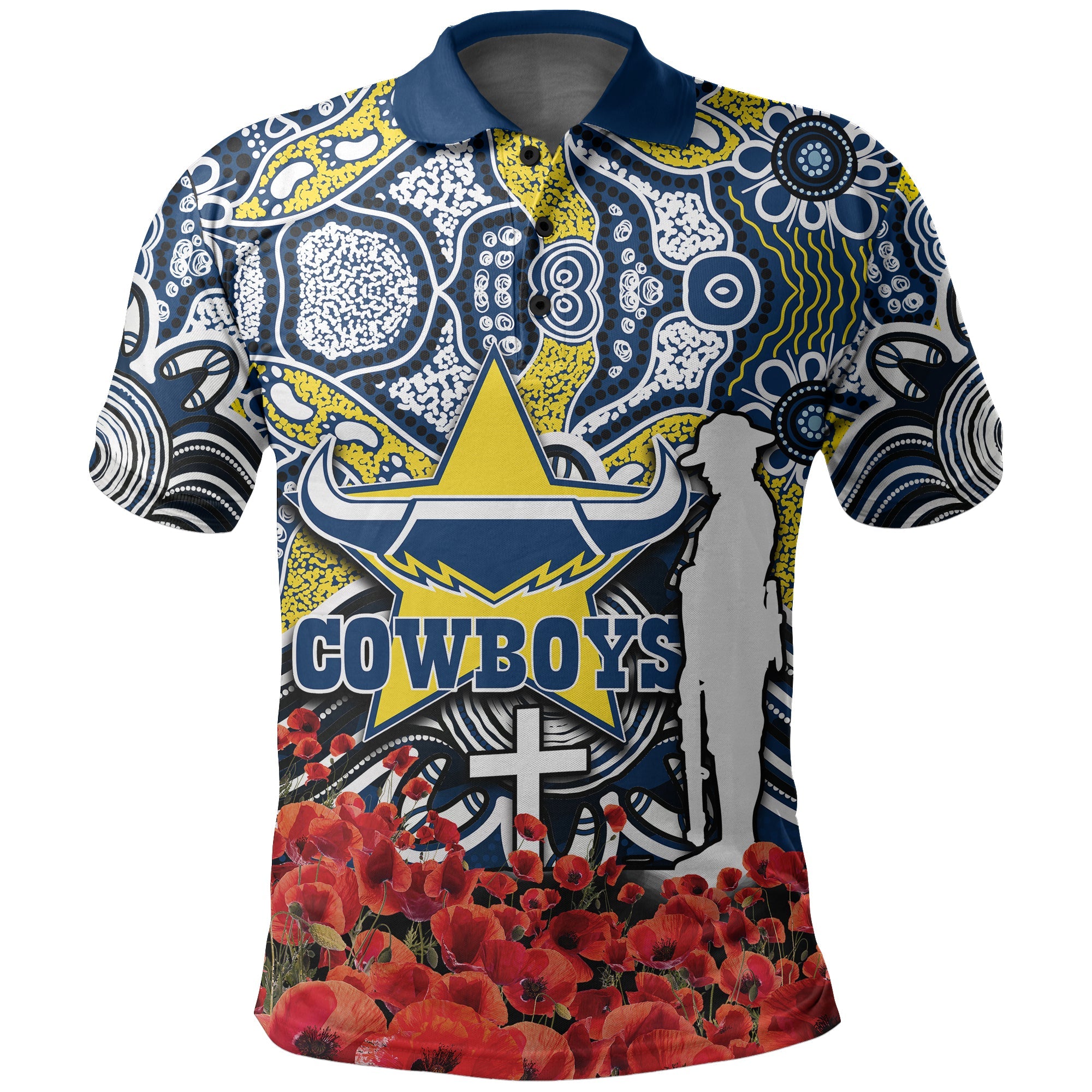 cowboys-polo-shirt-anzac-day-poppy-flowers-with-aboriginal