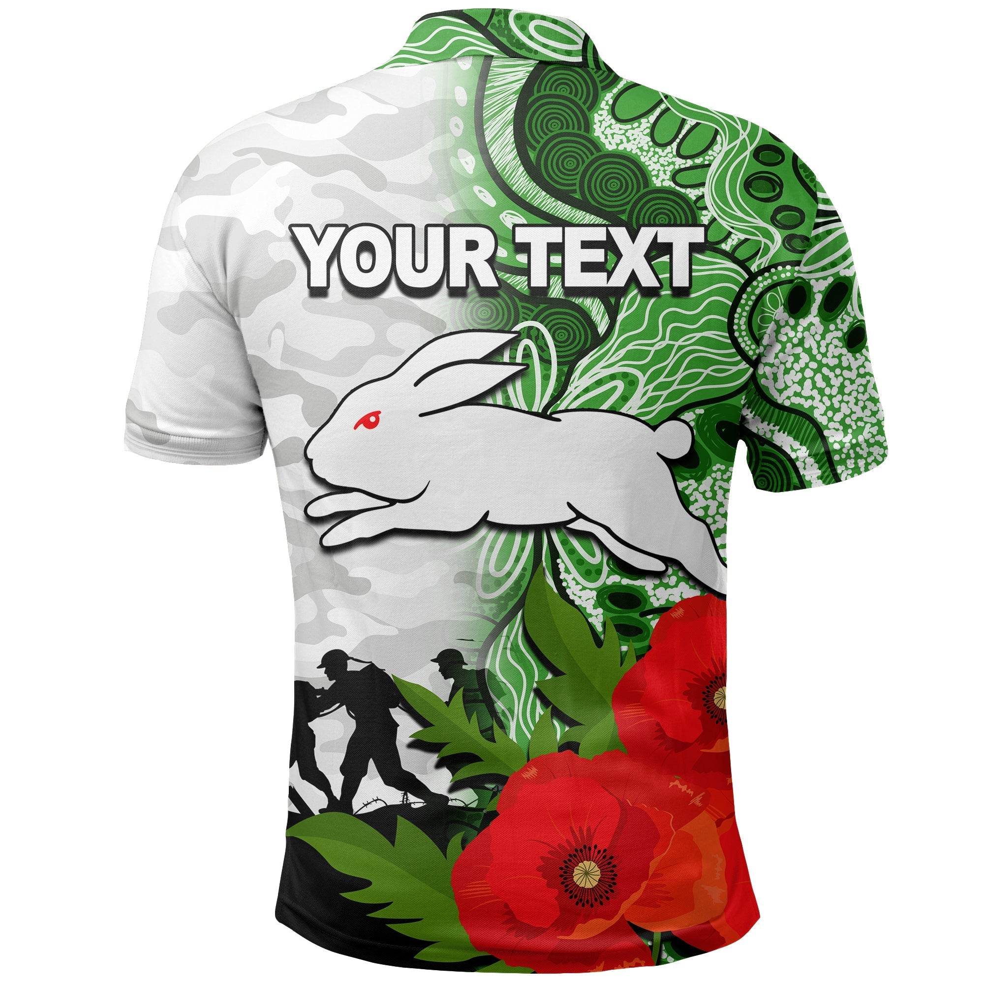 custom-personalisedrabbitohs-anzac-day-aboriginal-mix-army-patterns-polo-shirt