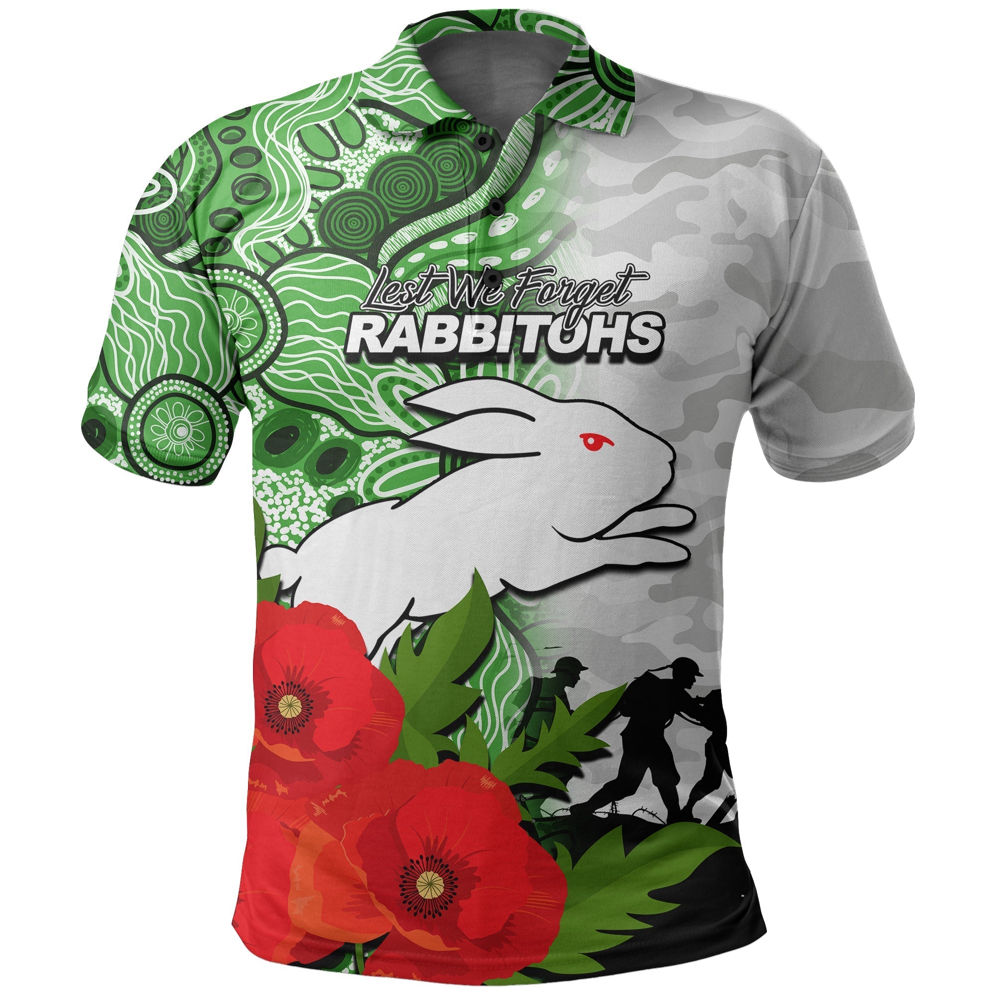 custom-personalisedrabbitohs-anzac-day-aboriginal-mix-army-patterns-polo-shirt