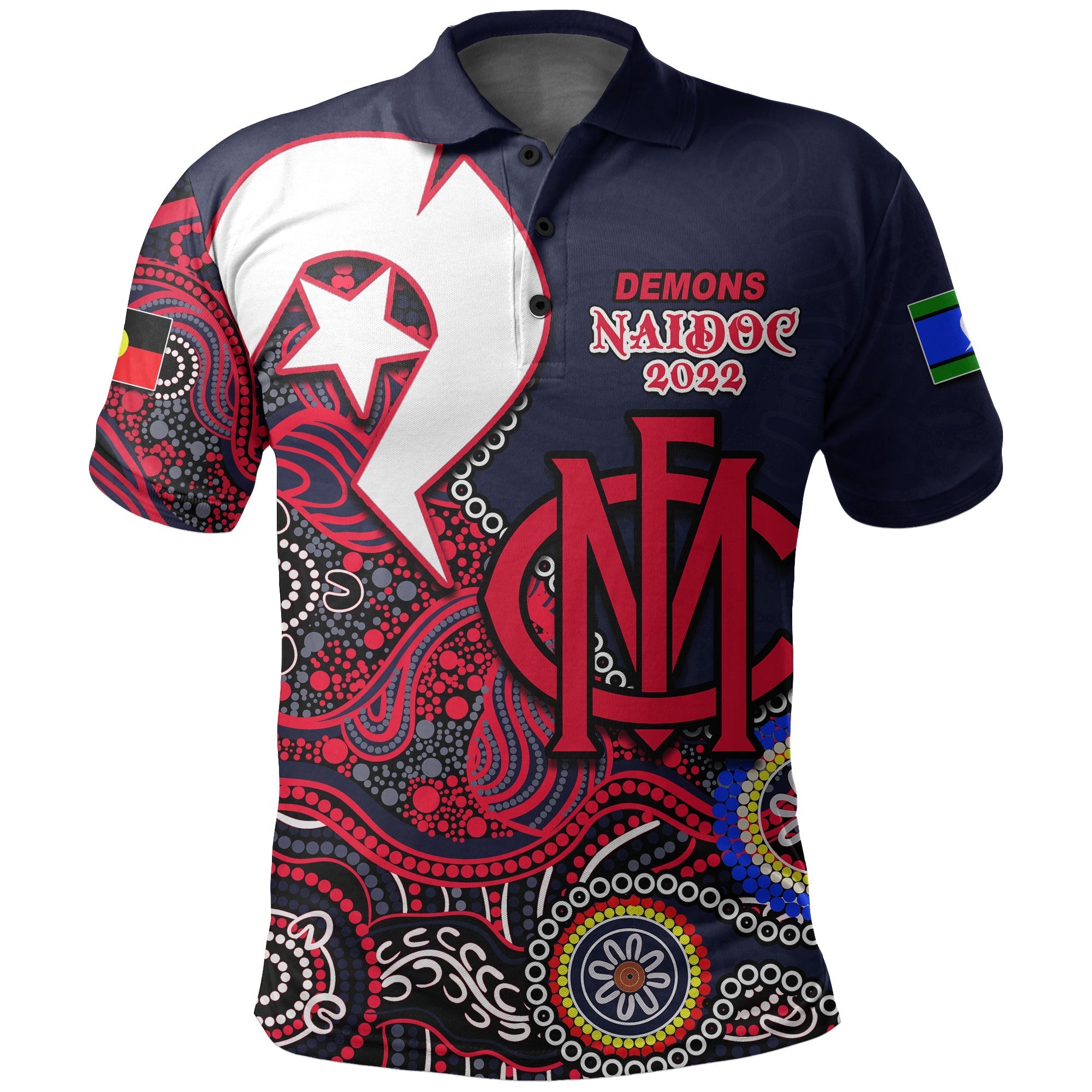 demons-australian-football-polo-shirt-naidoc-2022-patterns