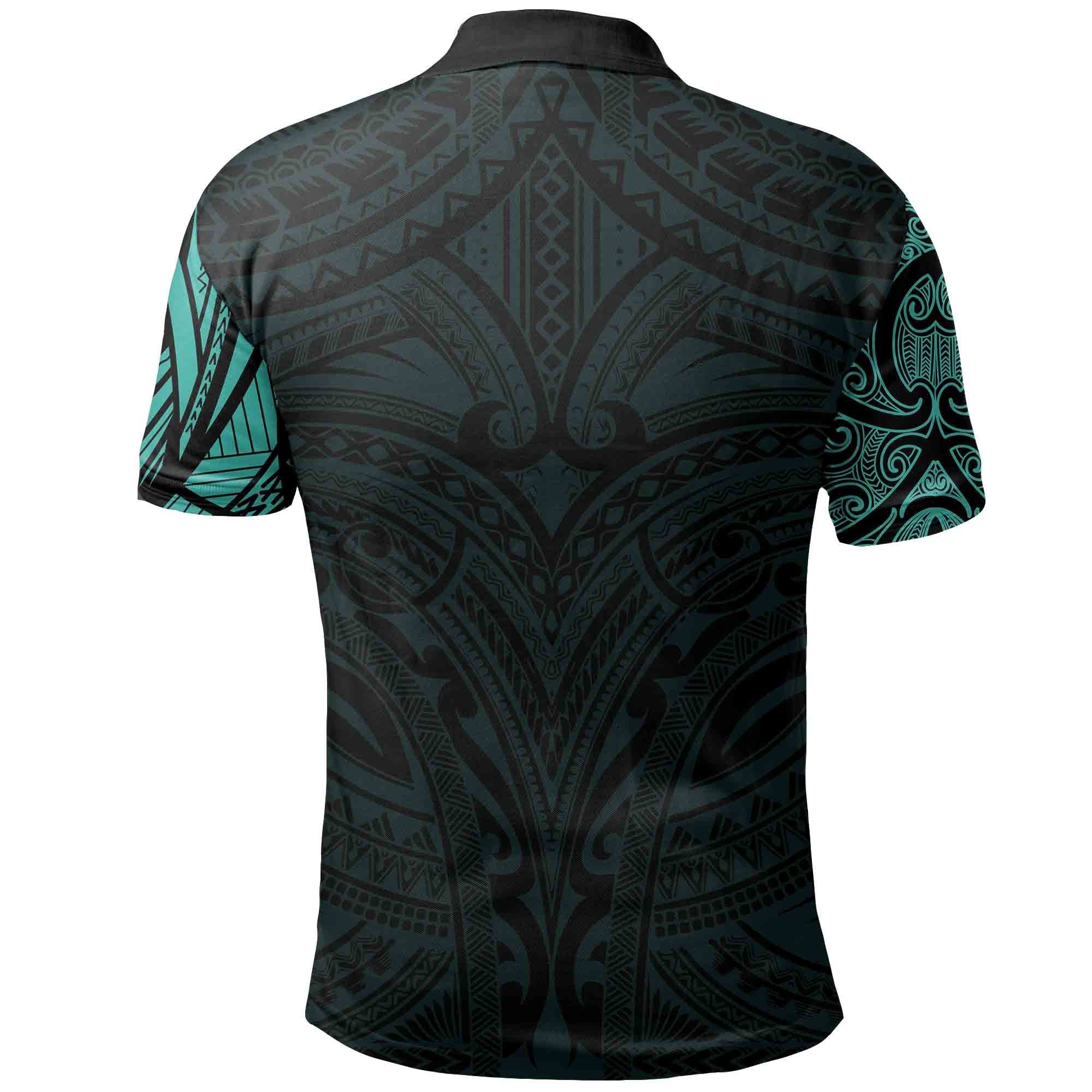 new-zealand-polo-shirt-maori-polynesian-tattoo-turquoise