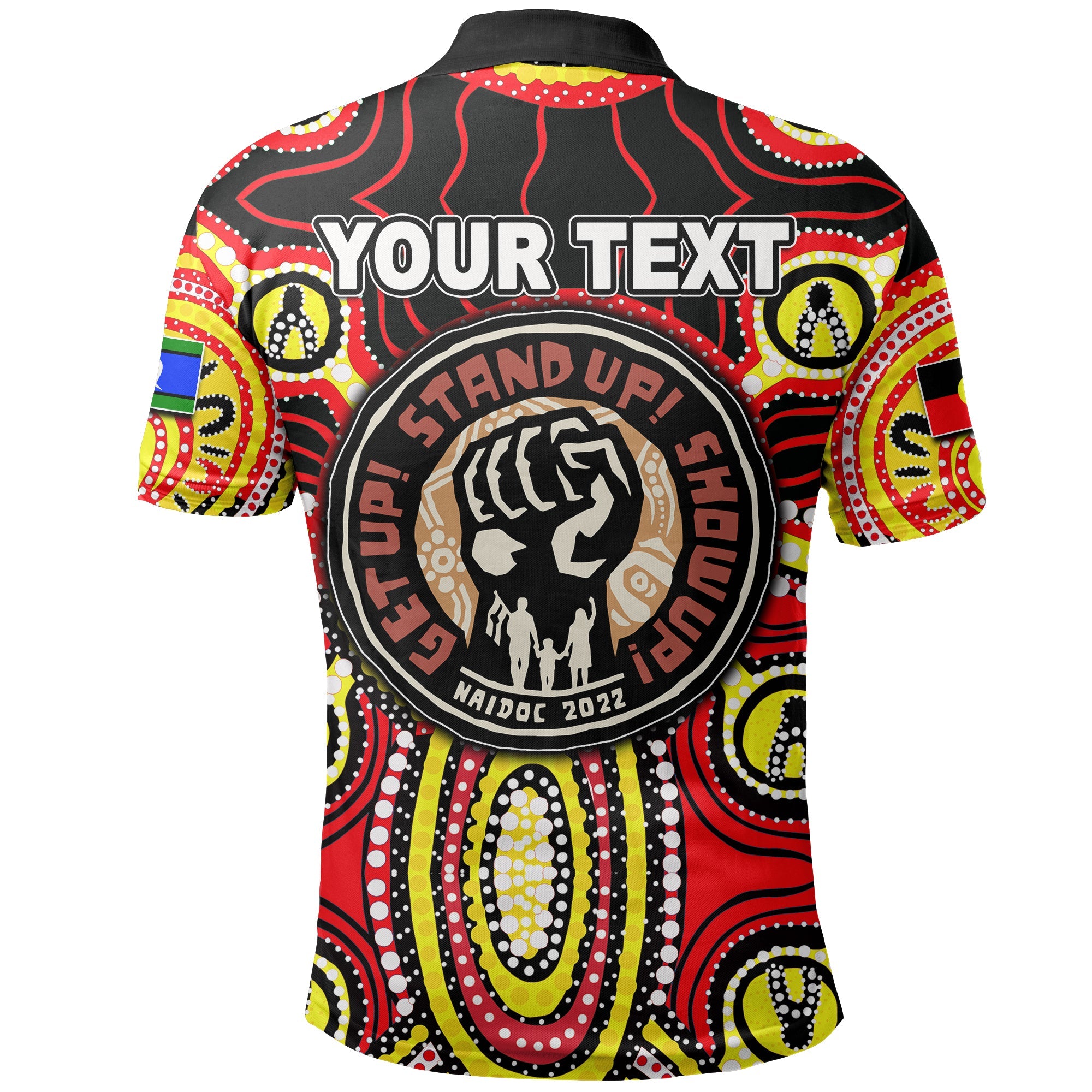 custom-personalisednaidoc-week-2022-polo-shirt-dot-aboriginal-no-2