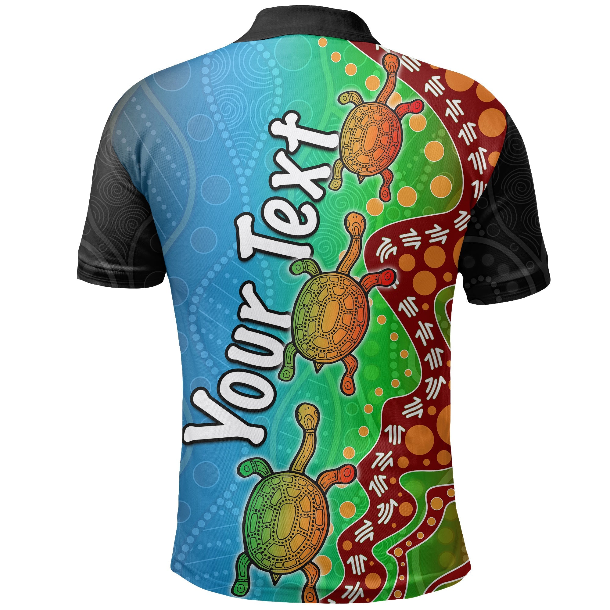 custom-personalised-aboriginal-polo-shirt-turtle