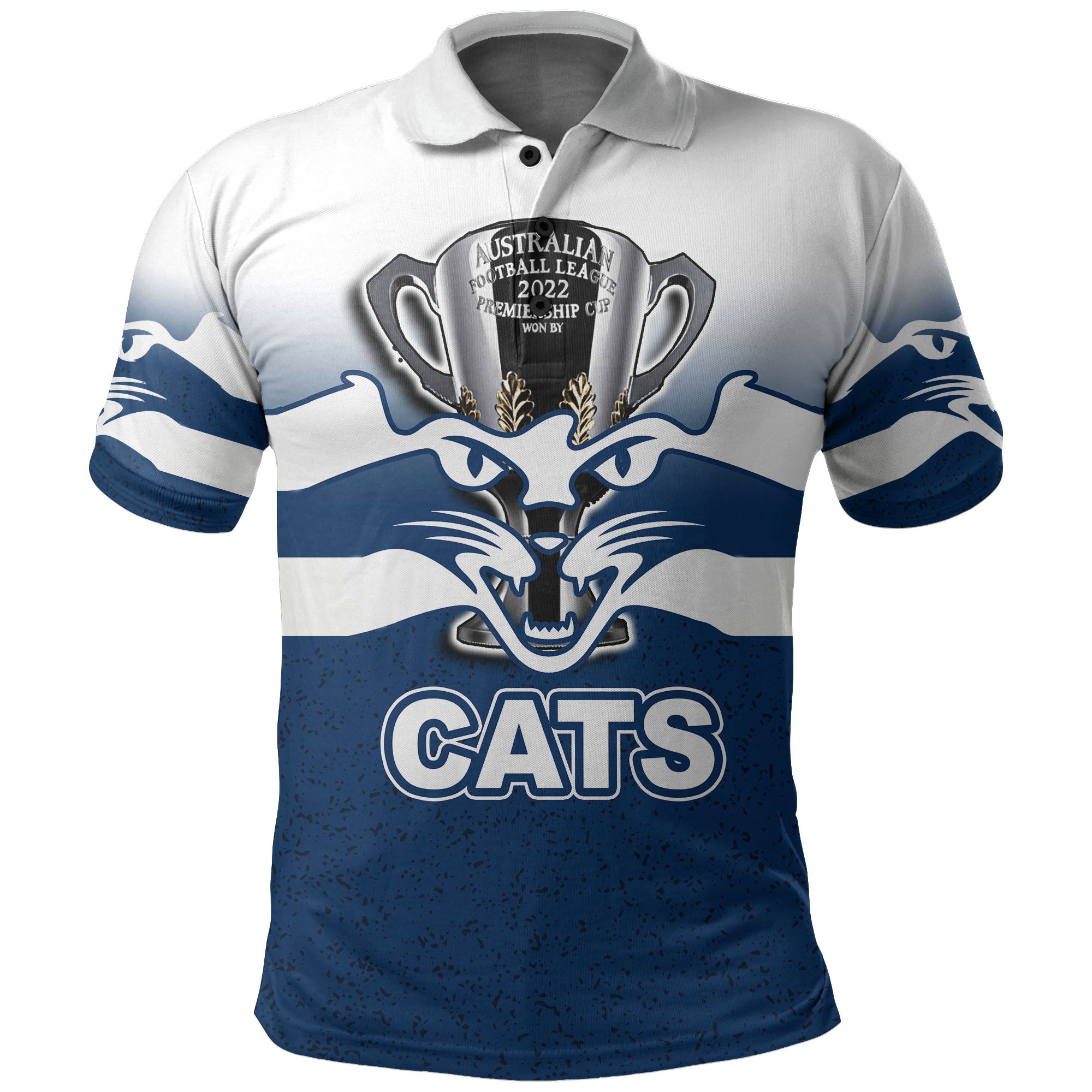 Australian Football League 2022 Premiership Geelong Cats Polo Shirt Gradient Style