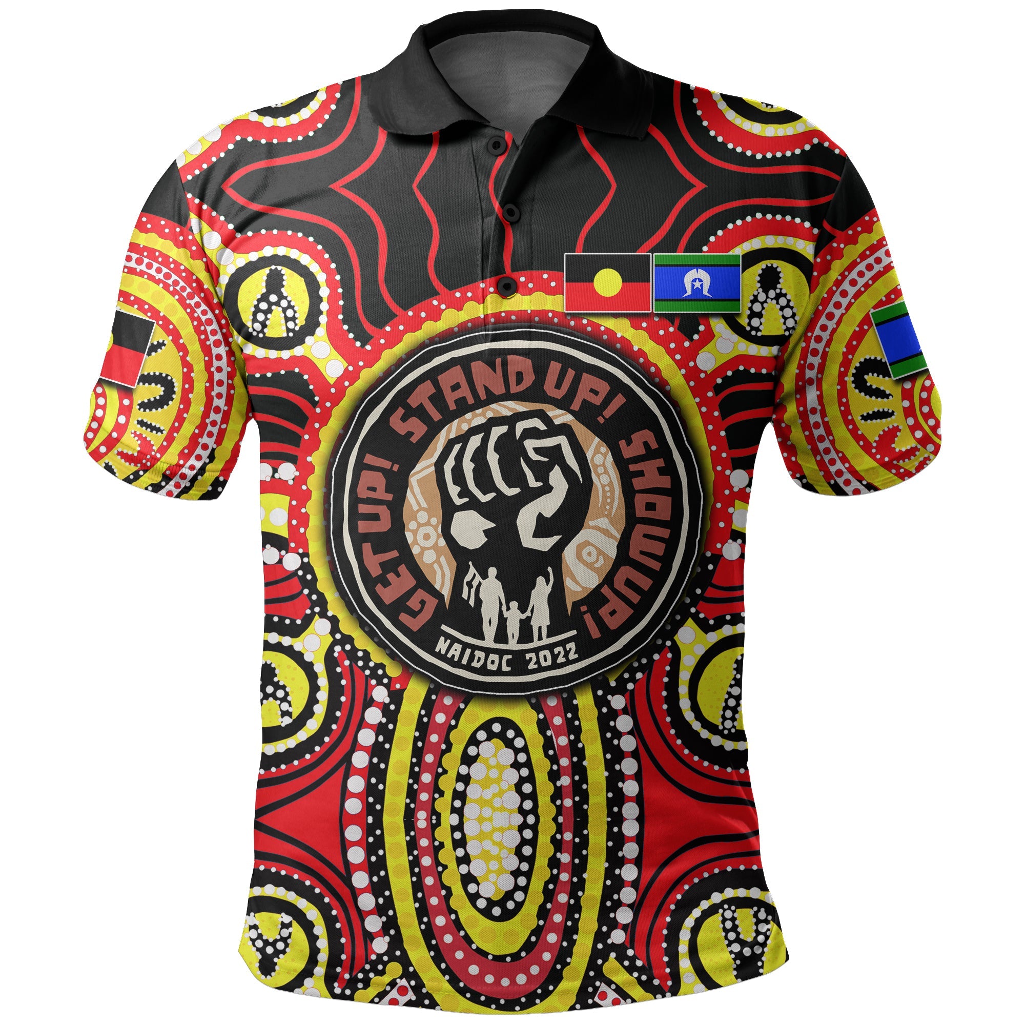 custom-personalisednaidoc-week-2022-polo-shirt-dot-aboriginal-no-2