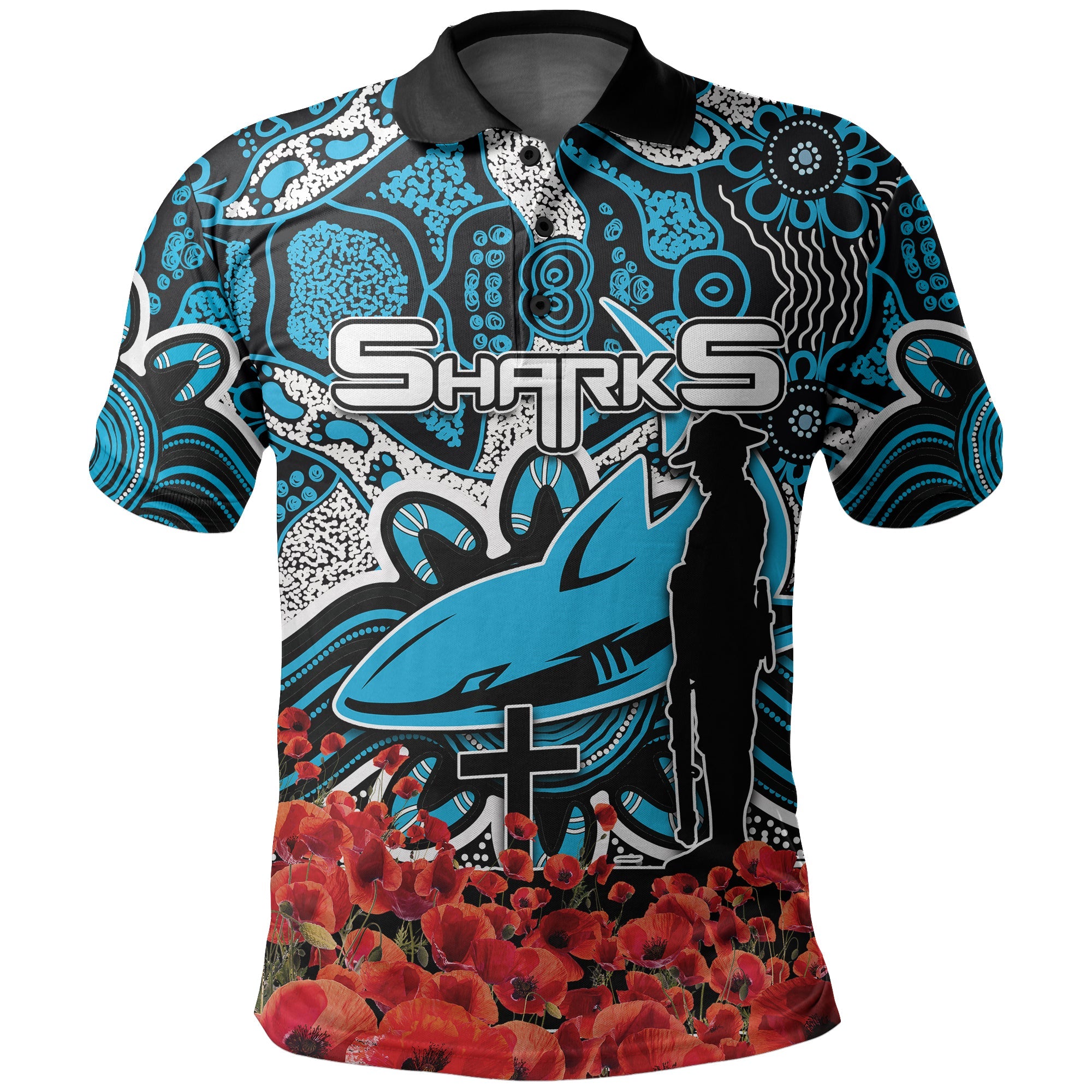 sharks-polo-shirt-anzac-day-poppy-flowers-with-aboriginal