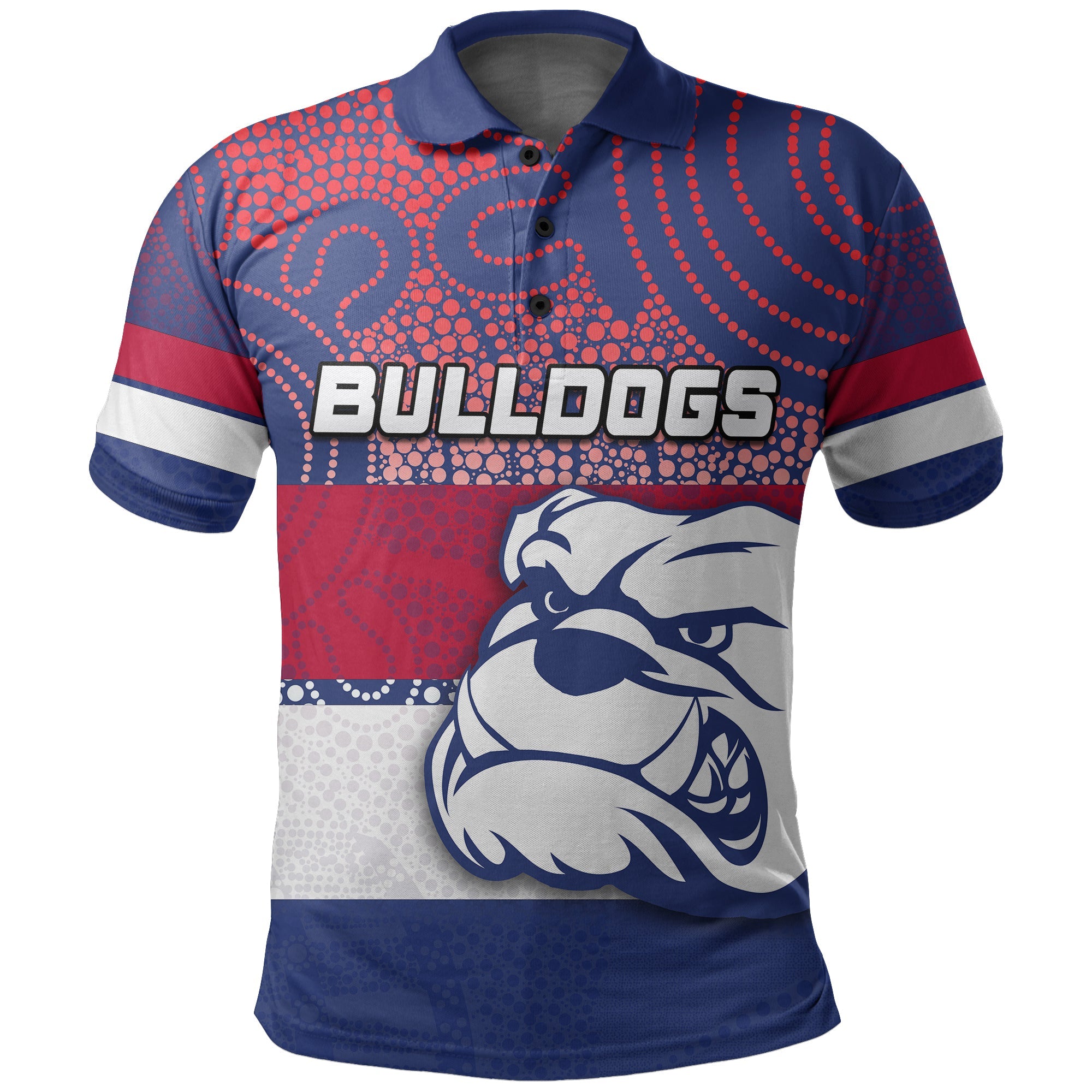 custom-personalised-western-bulldogs-polo-shirt-aboriginal-patterns