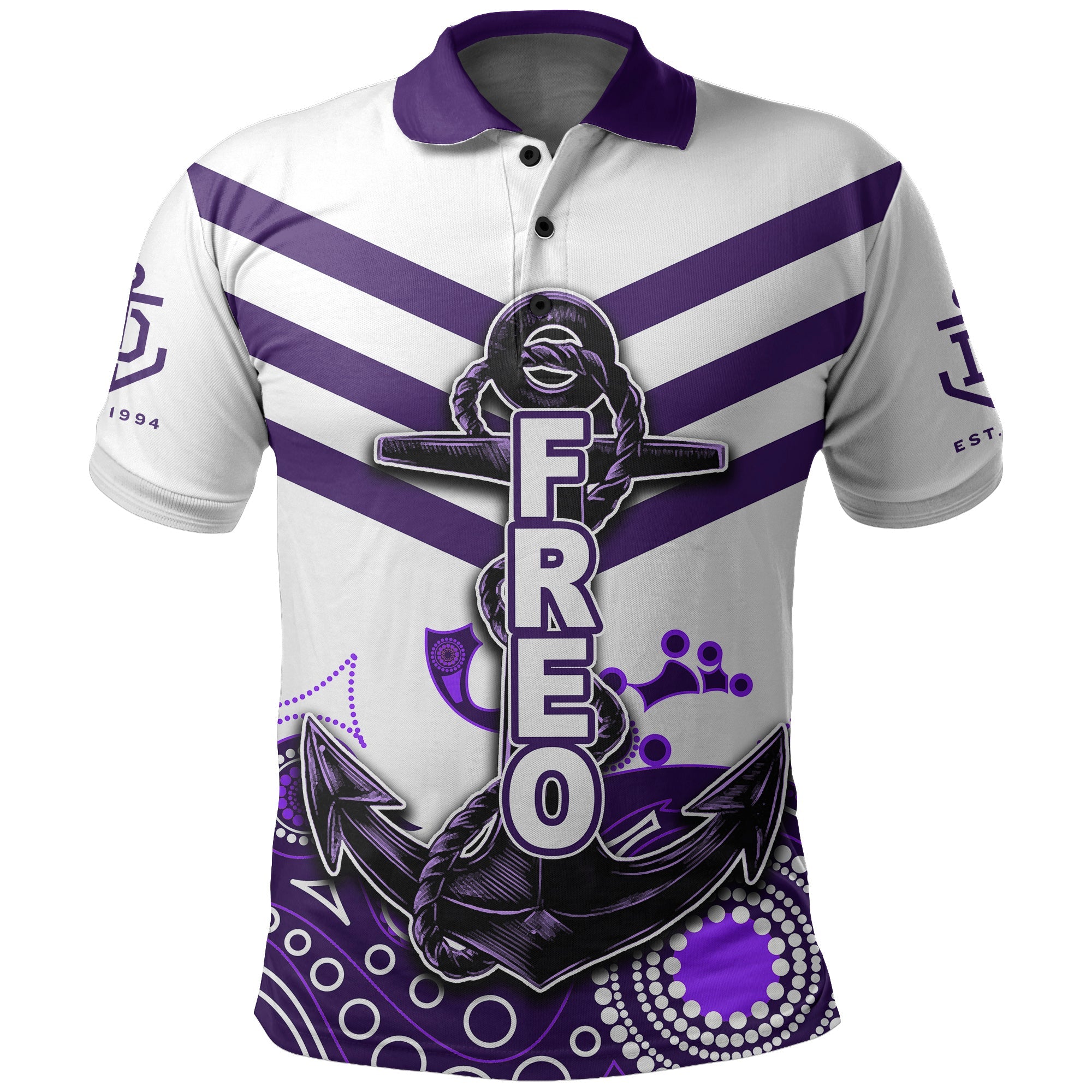 custom-personalised-fremantle-polo-shirt-freo-aboriginal-simple-white-style