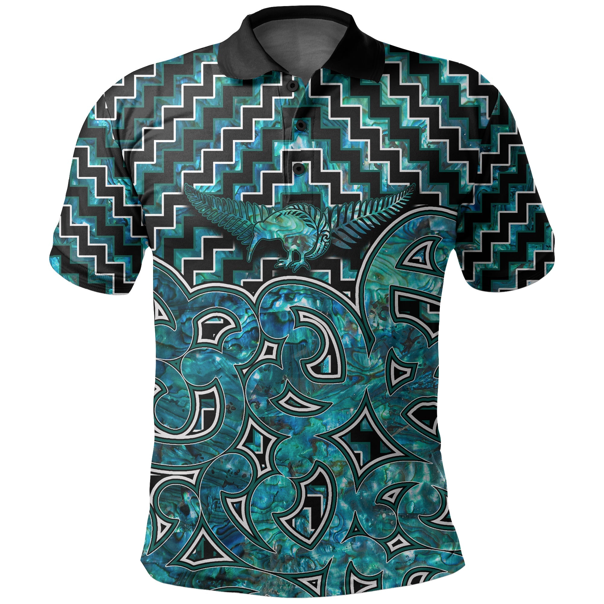 new-zealand-polo-shirt-maori-graphic-tee-patterns-paua-shell