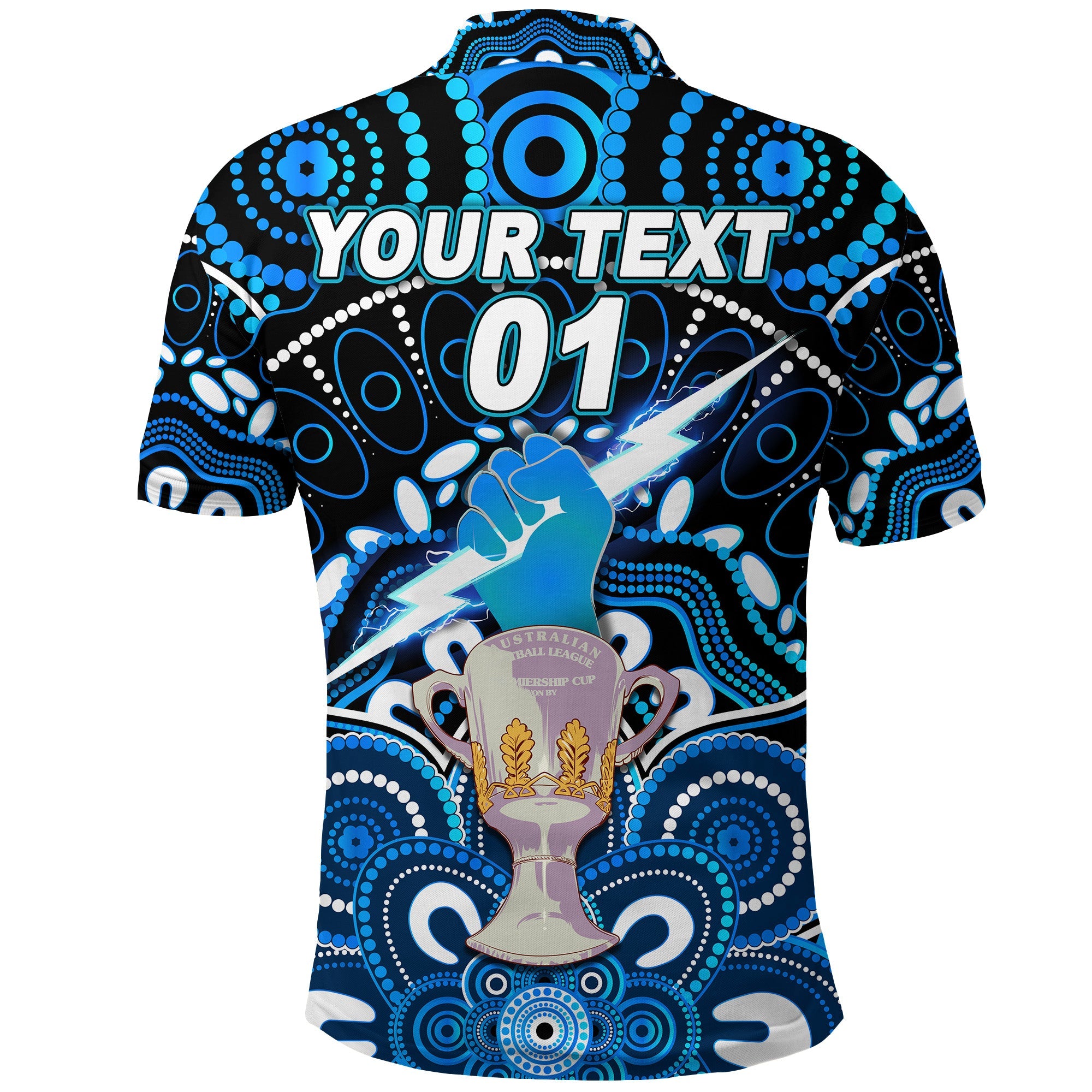 custom-personalised-port-adelaide-power-indigenous-polo-shirt-football-2021-premiers-trophy-custom-text-and-number