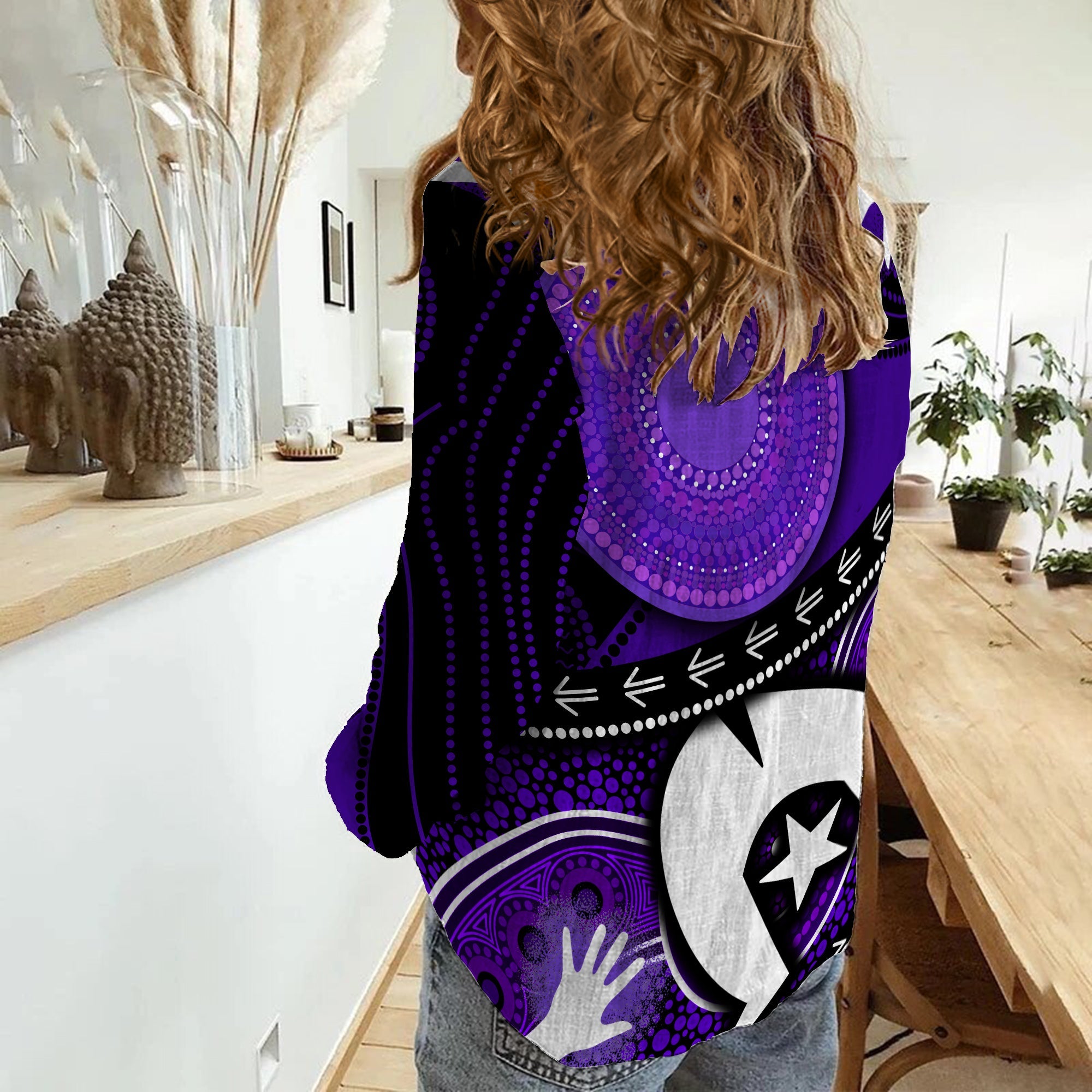 custom-personalised-australian-naidoc-aboriginal-and-torres-strait-islands-flags-purple-women-casual-shirt