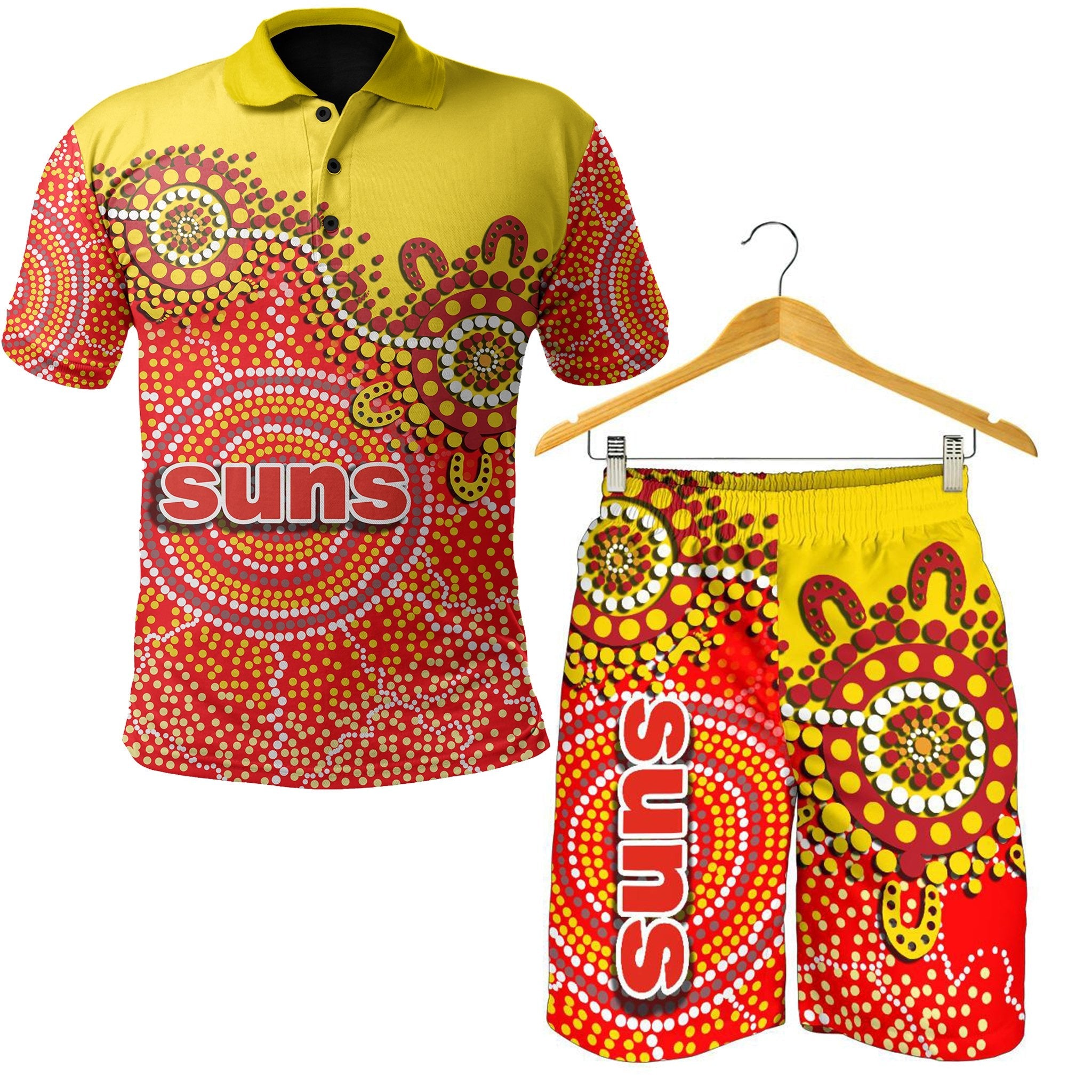 combo-polo-shirt-and-men-short-gold-coast-sun-aboriginal