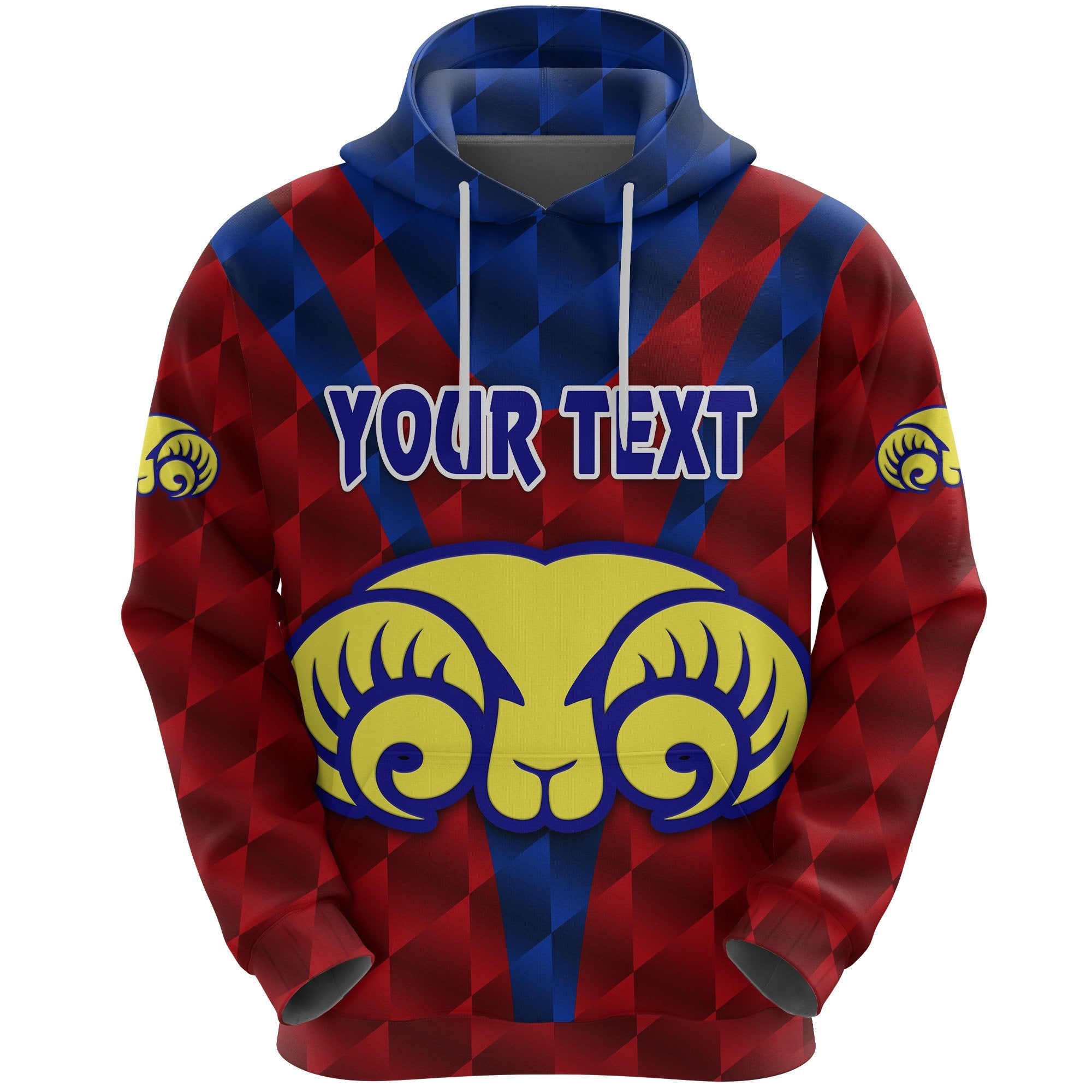 custom-personalised-adelaide-hoodie-rams-merino-original-red