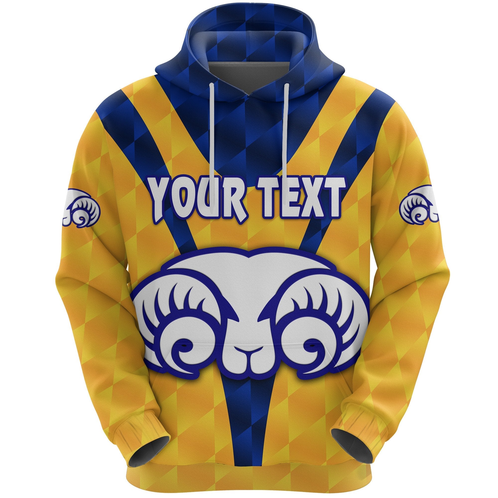 custom-personalised-adelaide-hoodie-rams-merino-original-yellow