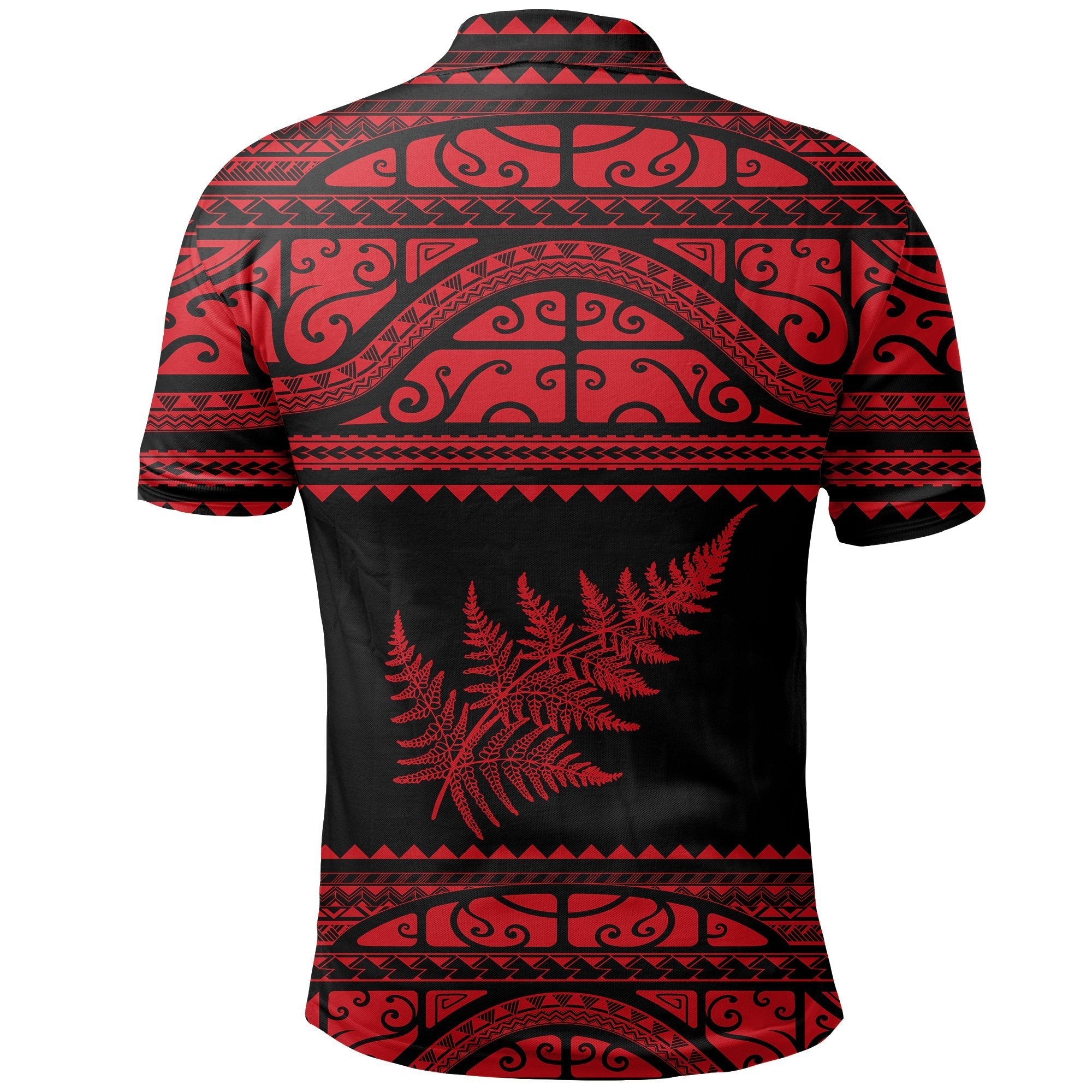 aotearoa-new-zealand-maori-polo-shirt-silver-fern-red