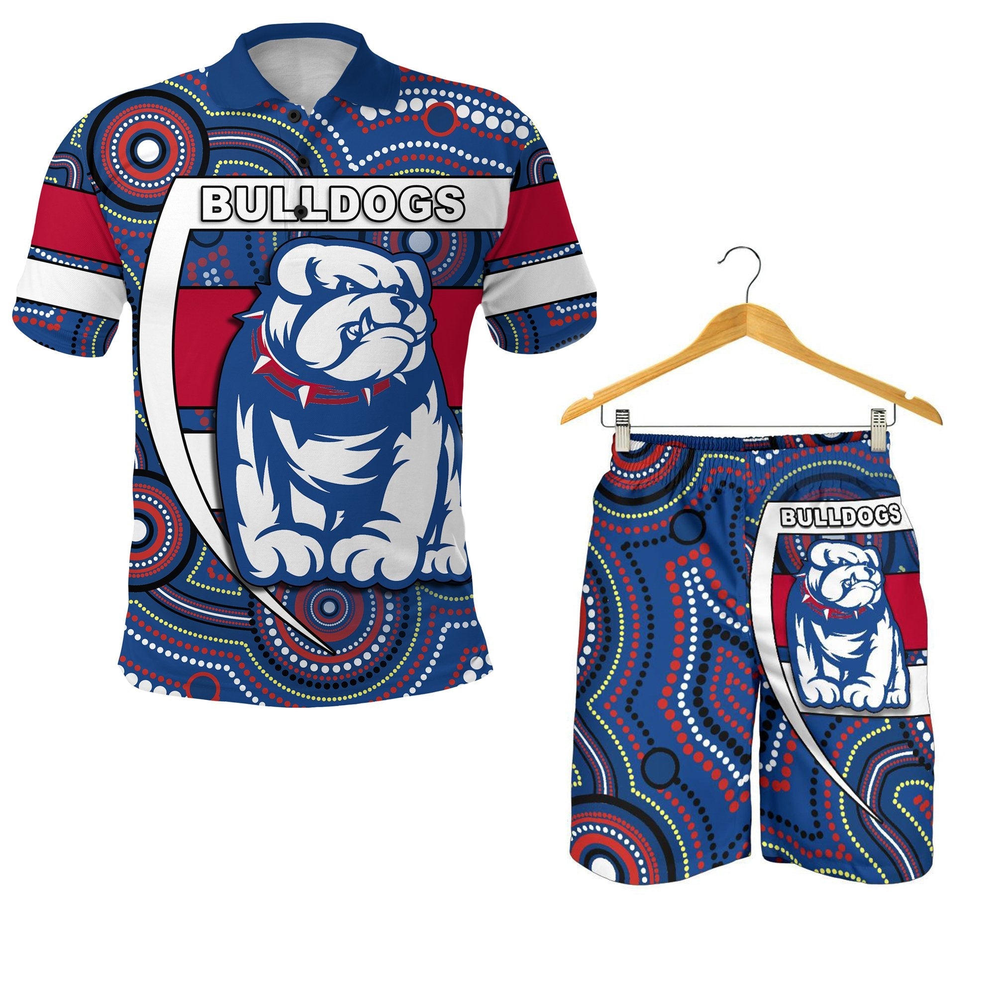 combo-polo-shirt-and-men-short-western-football-bulldogs-redamancy-indigenous-australian