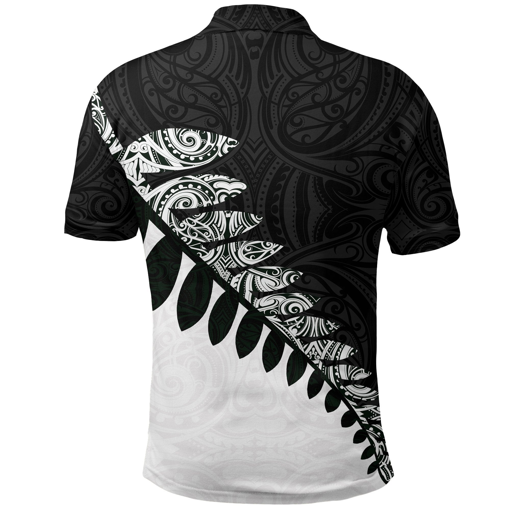 new-zealand-polo-shirt-maori-silver-fern-black-white