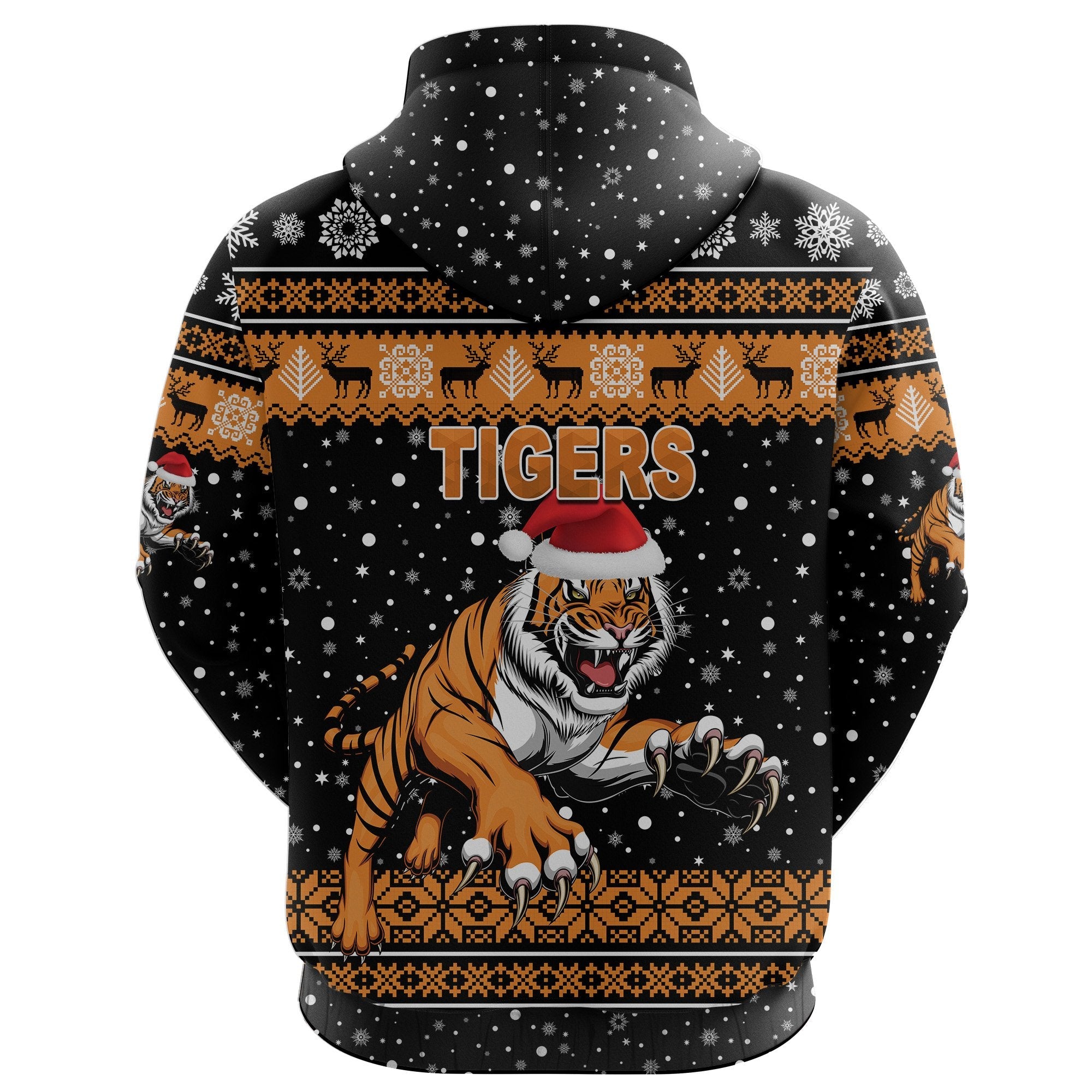 Wests Christmas Hoodie Tigers Unique Vibes - Black