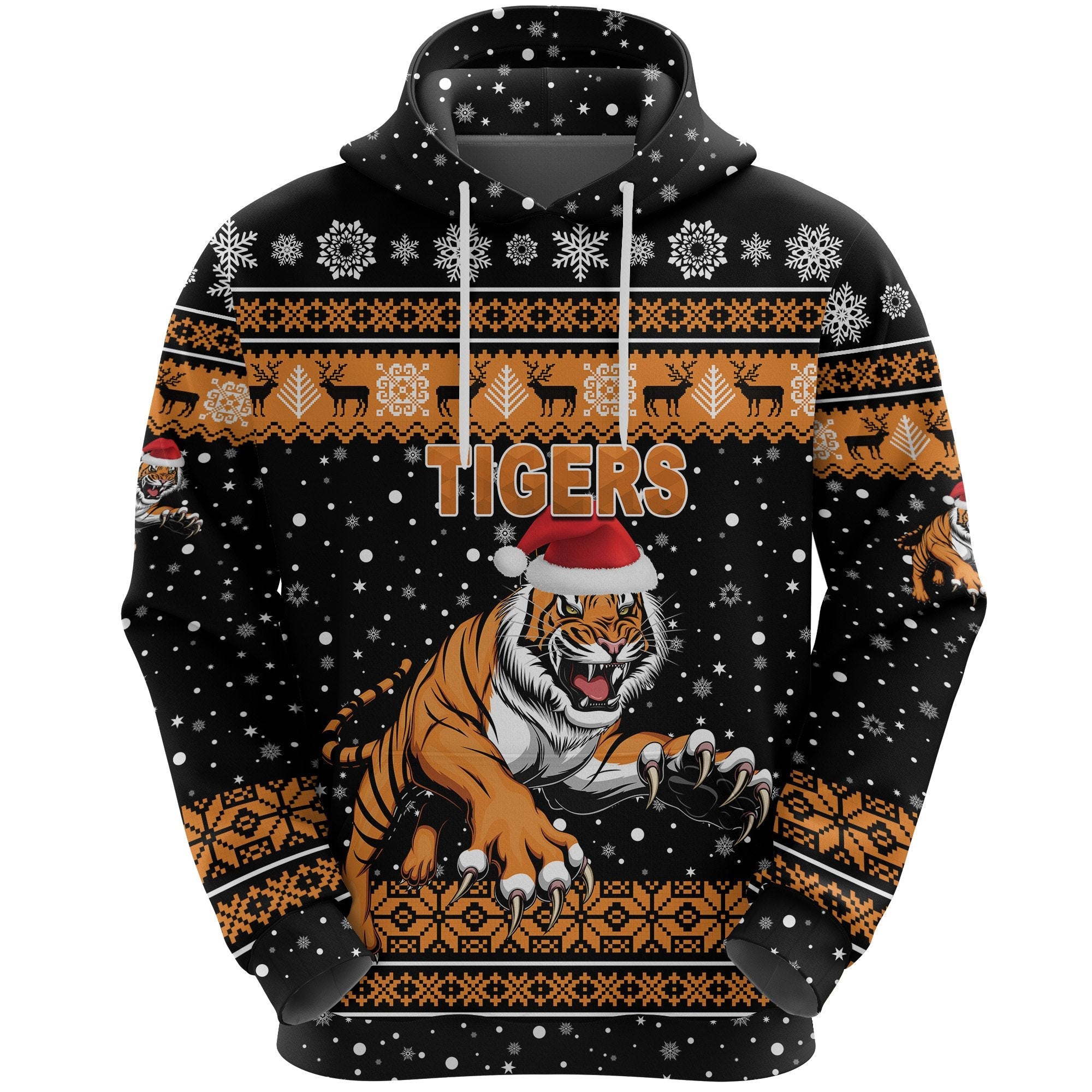 Wests Christmas Hoodie Tigers Unique Vibes - Black