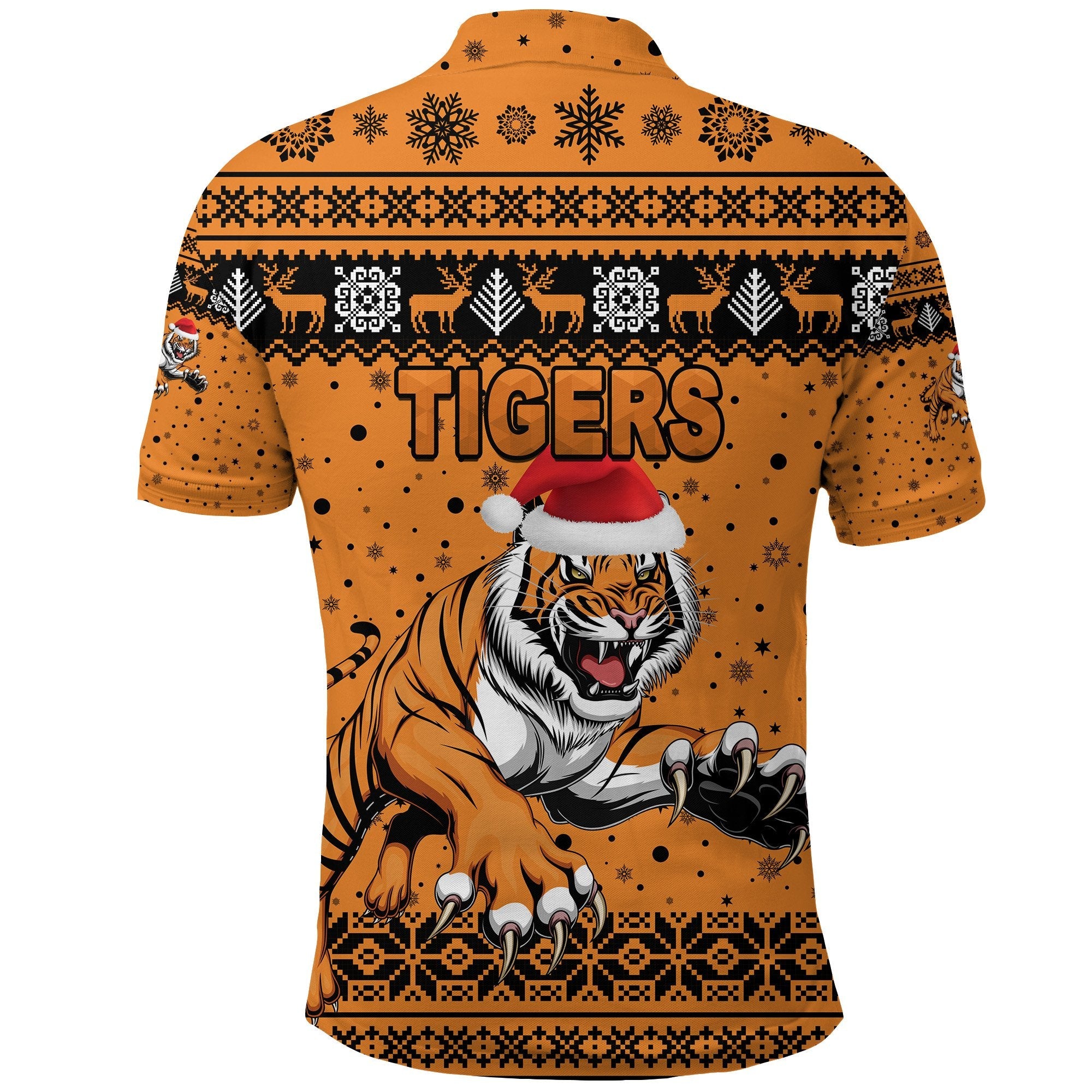 wests-christmas-polo-shirt-tigers-unique-vibes-orange