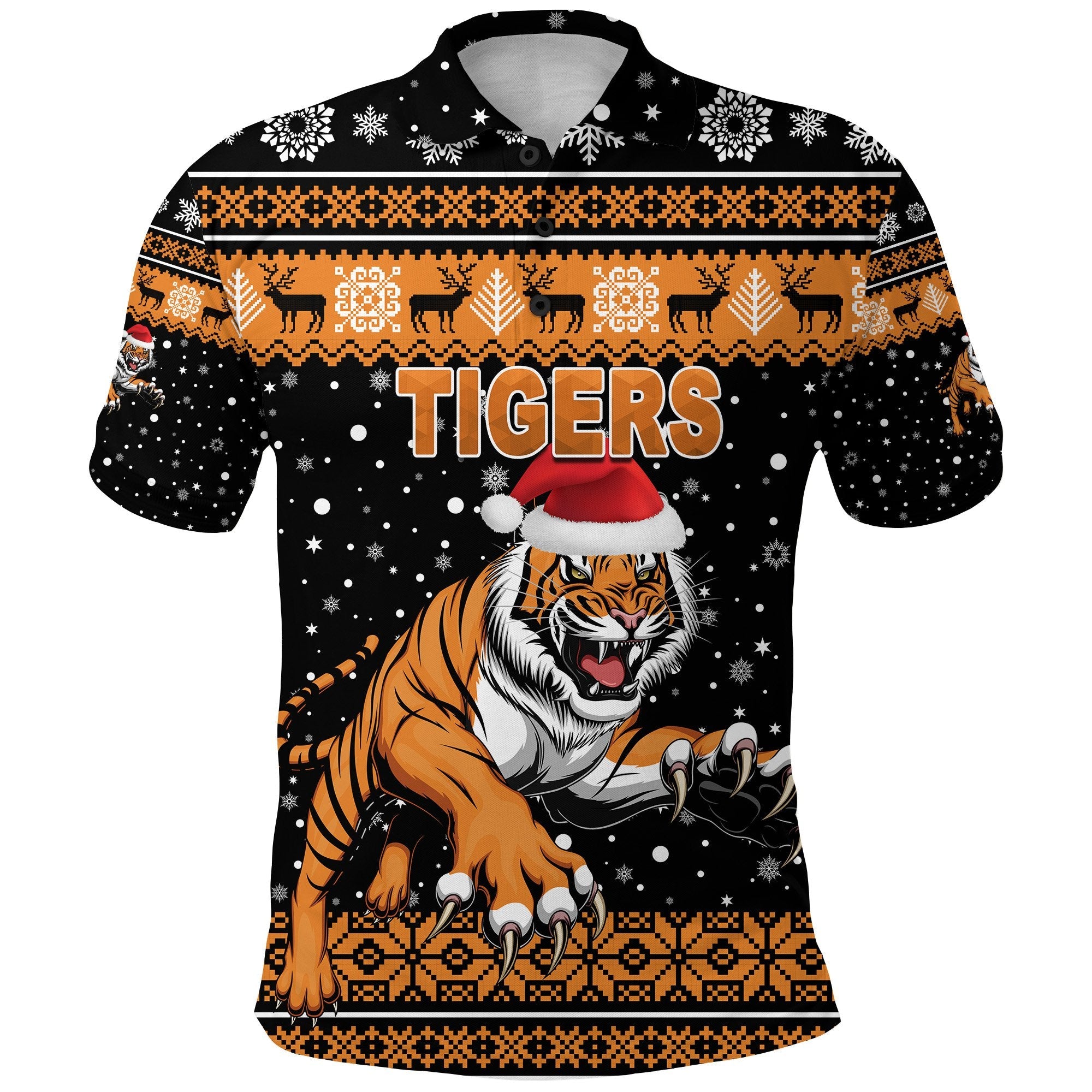 wests-christmas-polo-shirt-tigers-unique-vibes-black