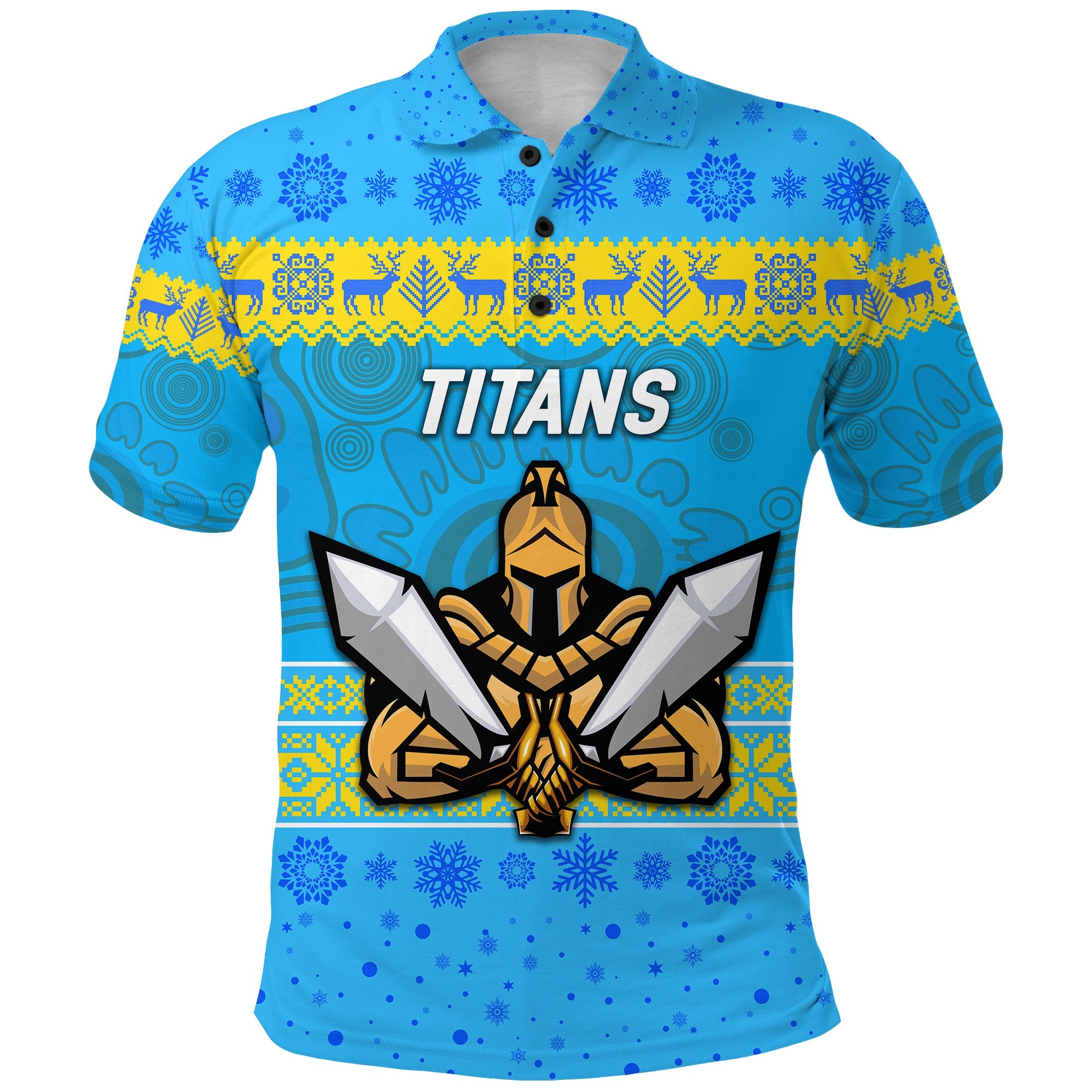 custom-personalised-gold-coast-titans-polo-shirt-christmas-simple-style